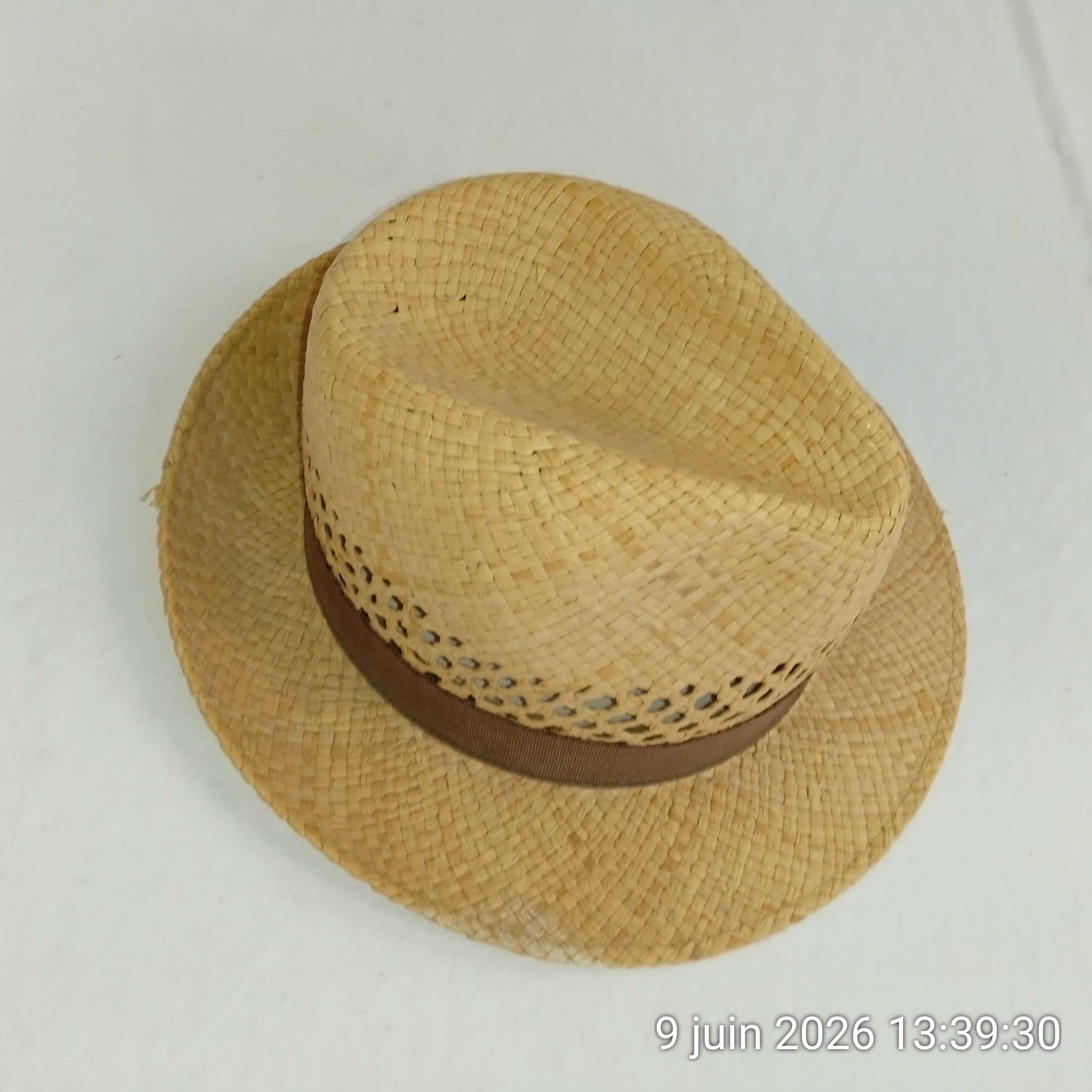 Chapeau Crambes Made in France tressée en fibre végétale T. 57 Bon état - Vue 5 - 