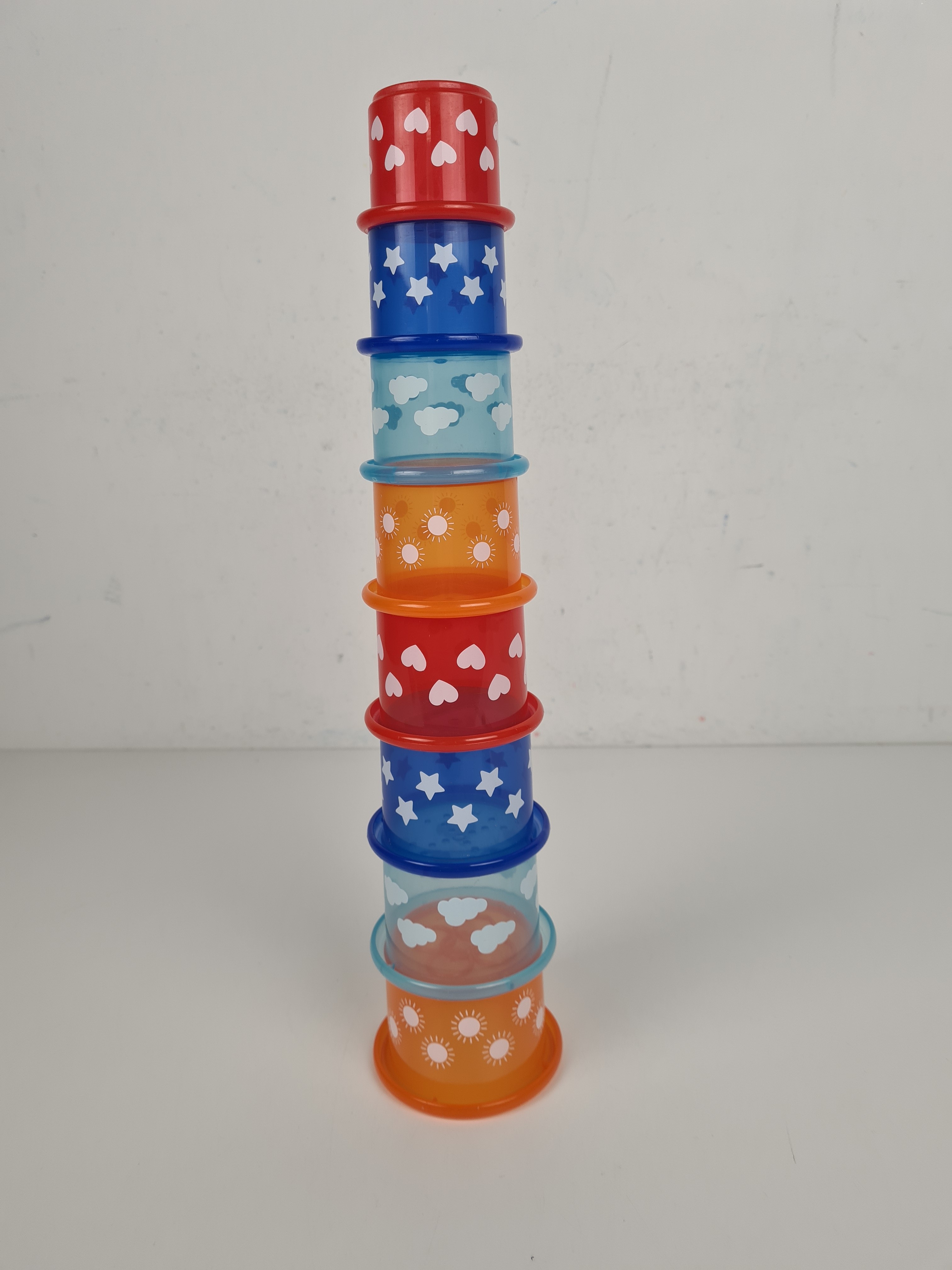 Jeu de premier âge - 8 Petites Gobelets à empiler motif différents - Photo 1