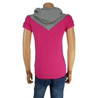 Sweat-shirt rose et gris à manches courtes avec capuche - femme - Nike - taille 34/36 - Photo 1