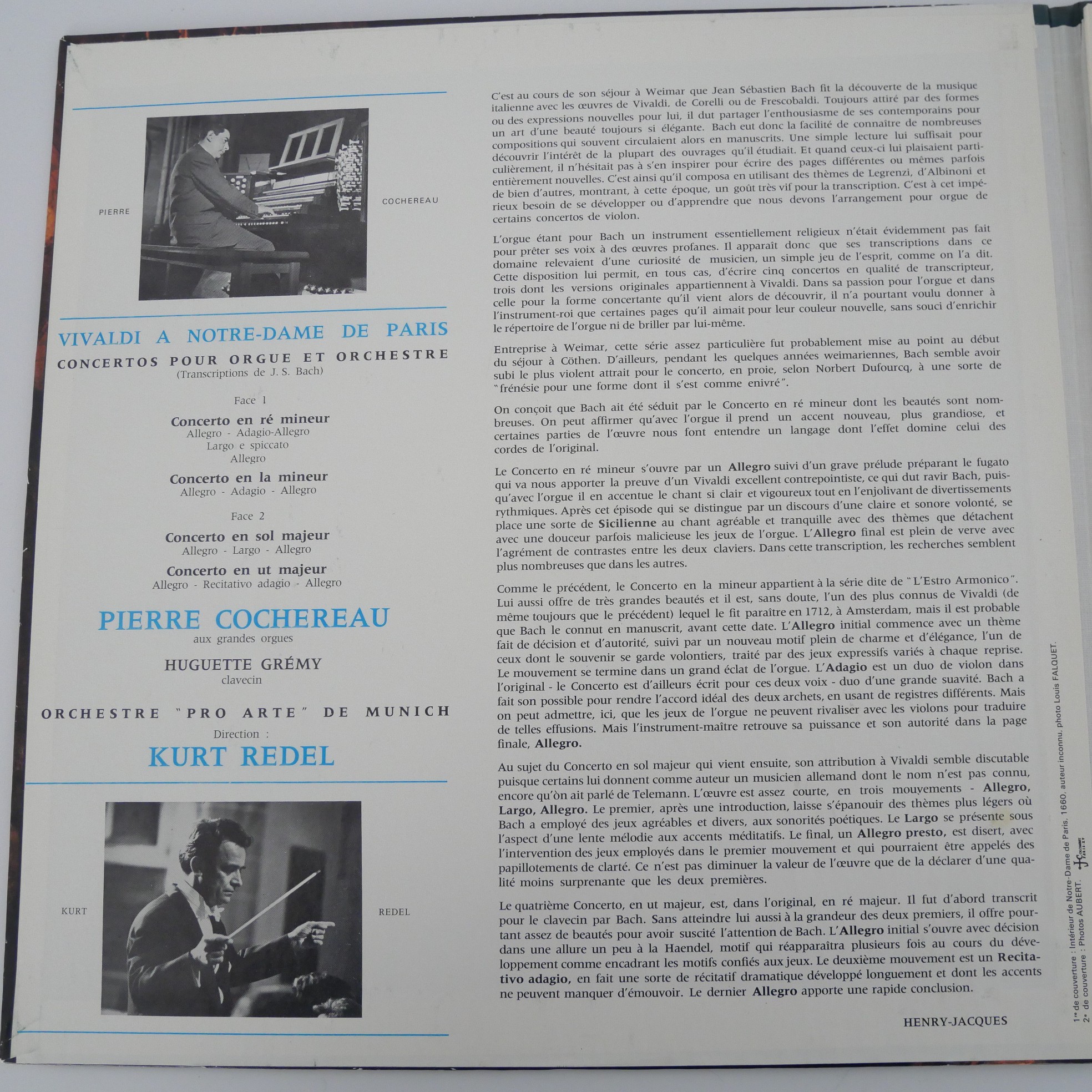 Vinyle Vivaldi à Notre Dame de Paris 1964 Très bon état - Vue 3 - 