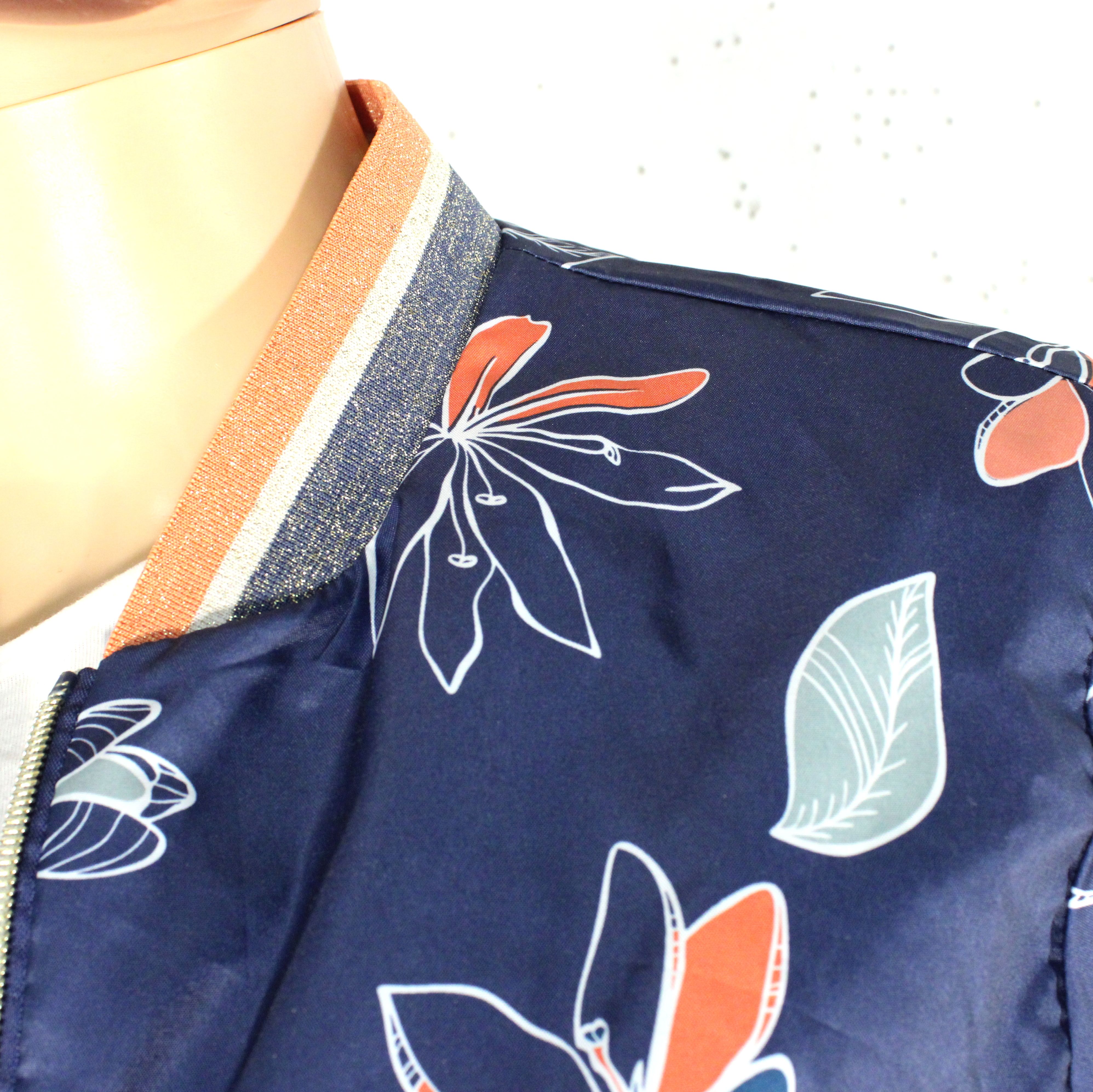 Veste Femme Bleue & Fleurie Orange NATHALIE ANDERSON Taille M - Photo 5