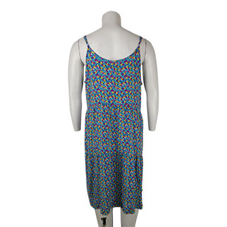 Robe bleue imprimée fleurs - femme - IN EXTENSO - Taille 52 - Photo 1