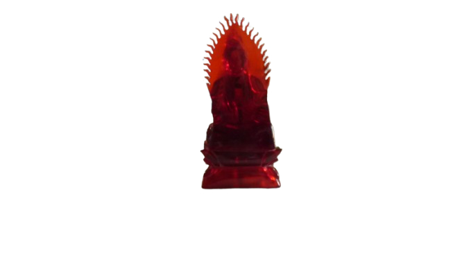 Statue de bouddha décorative couleur rouge cerise - Photo 3