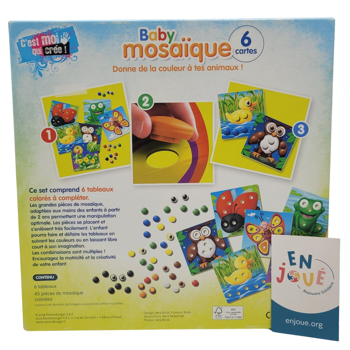 Voir photo 5 de Jeux éducatif - Baby mosaïque - Donne de la couleur à tes animaux! - Ravensburger - Des 2 ans. Jeux éducatif - Baby mosaïque - Donne de la couleur à tes animaux! - Ravensburger - Des 2 ans. Bon état - Vue 5 -