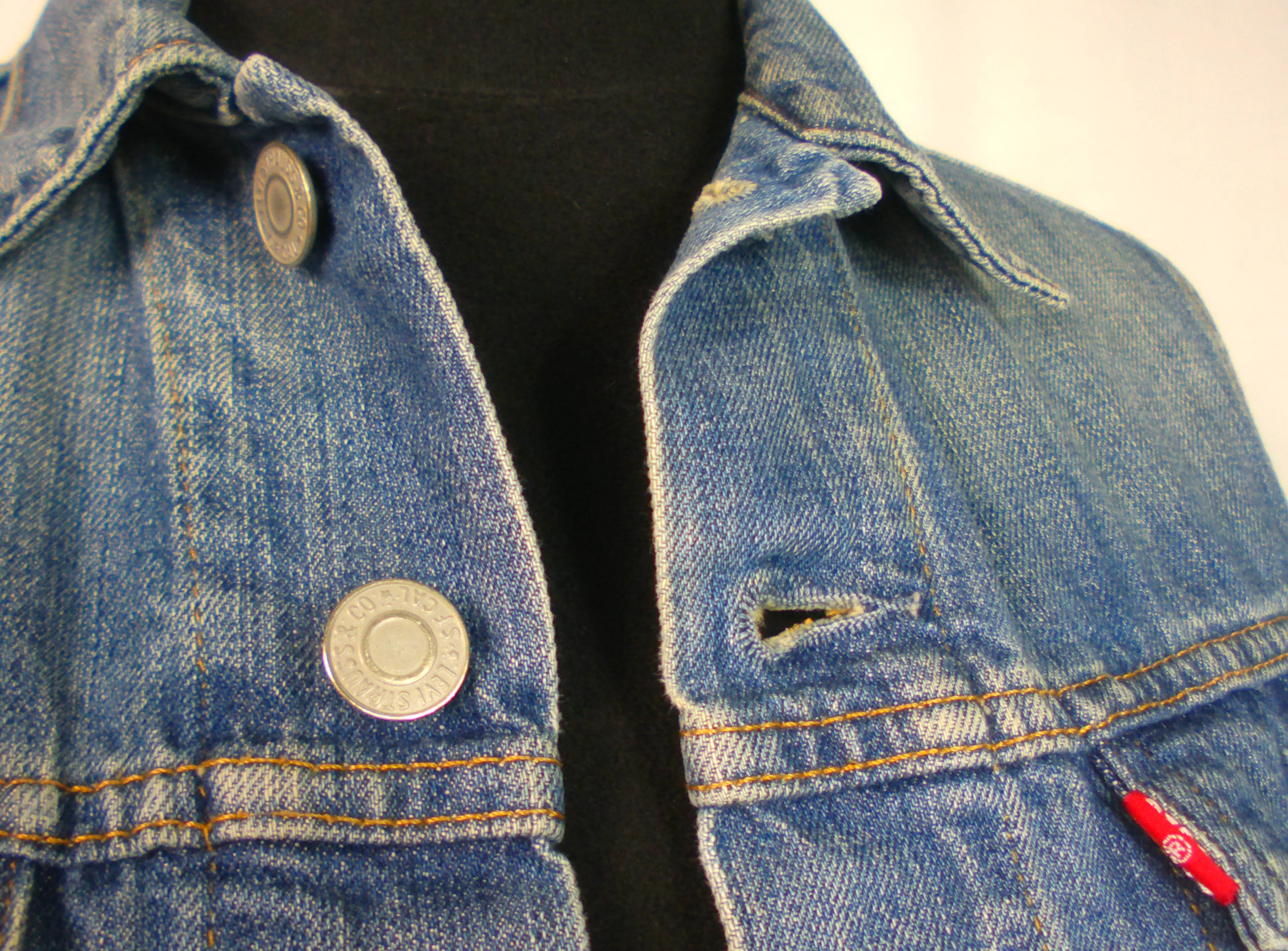 Veste Levi's, jean bleu clair, 100% coton, taille XS  - Vue 3 - 