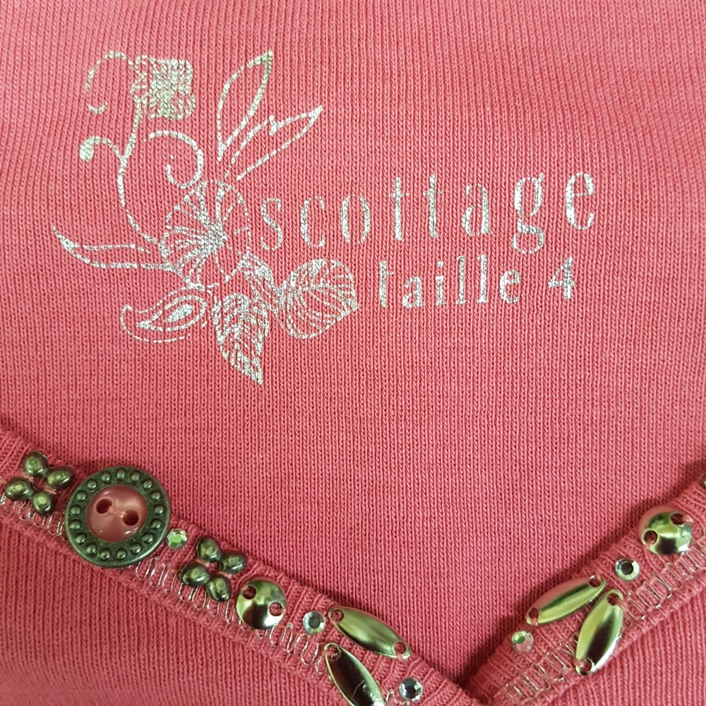 Top rose fuchsia avec bijoux de col - SCOTTAGE - taille 4 - Photo 8
