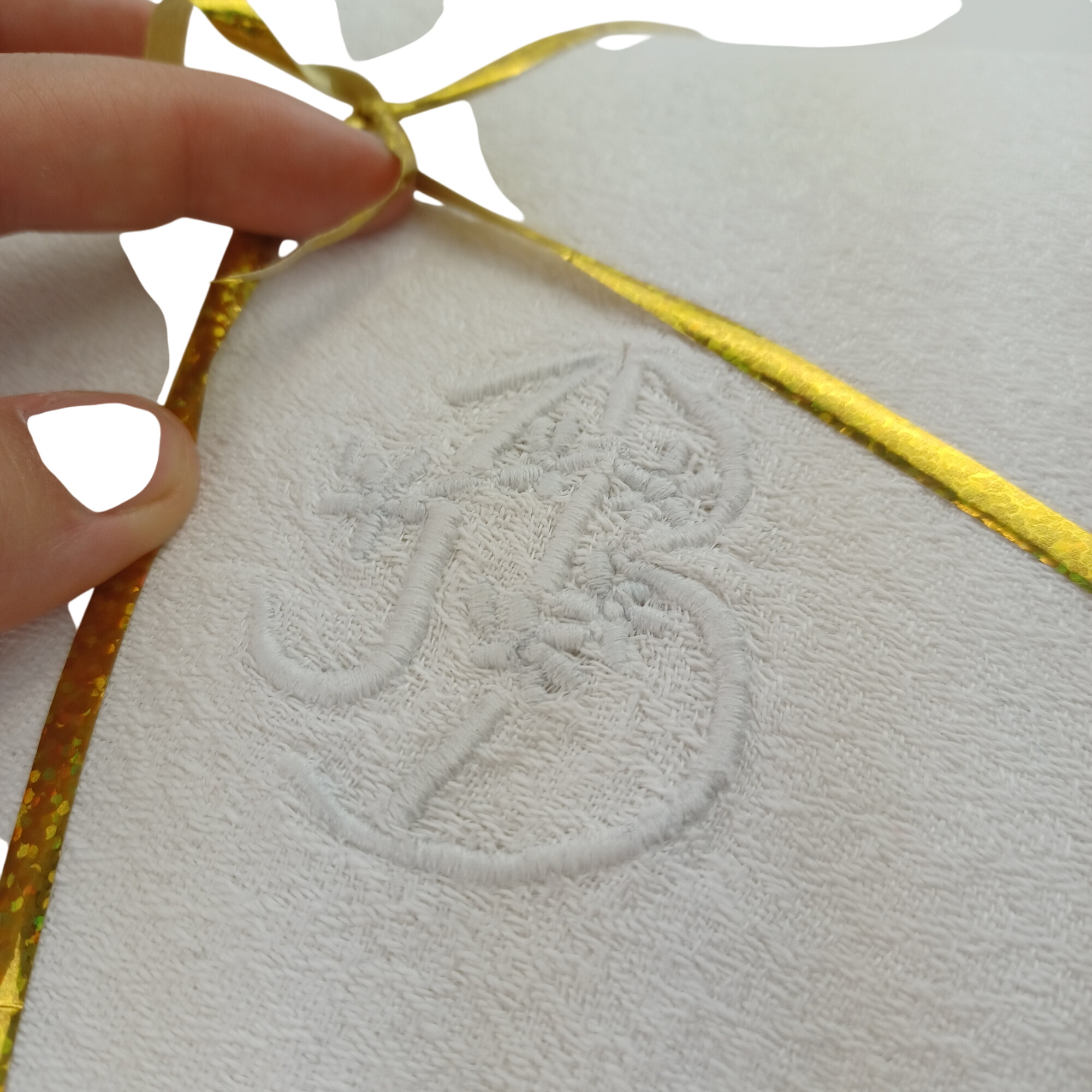 Lot de 8 serviettes damassées en coton monogrammées « JB » de 55 × 50 cm Très bon état - Vue 2 - 