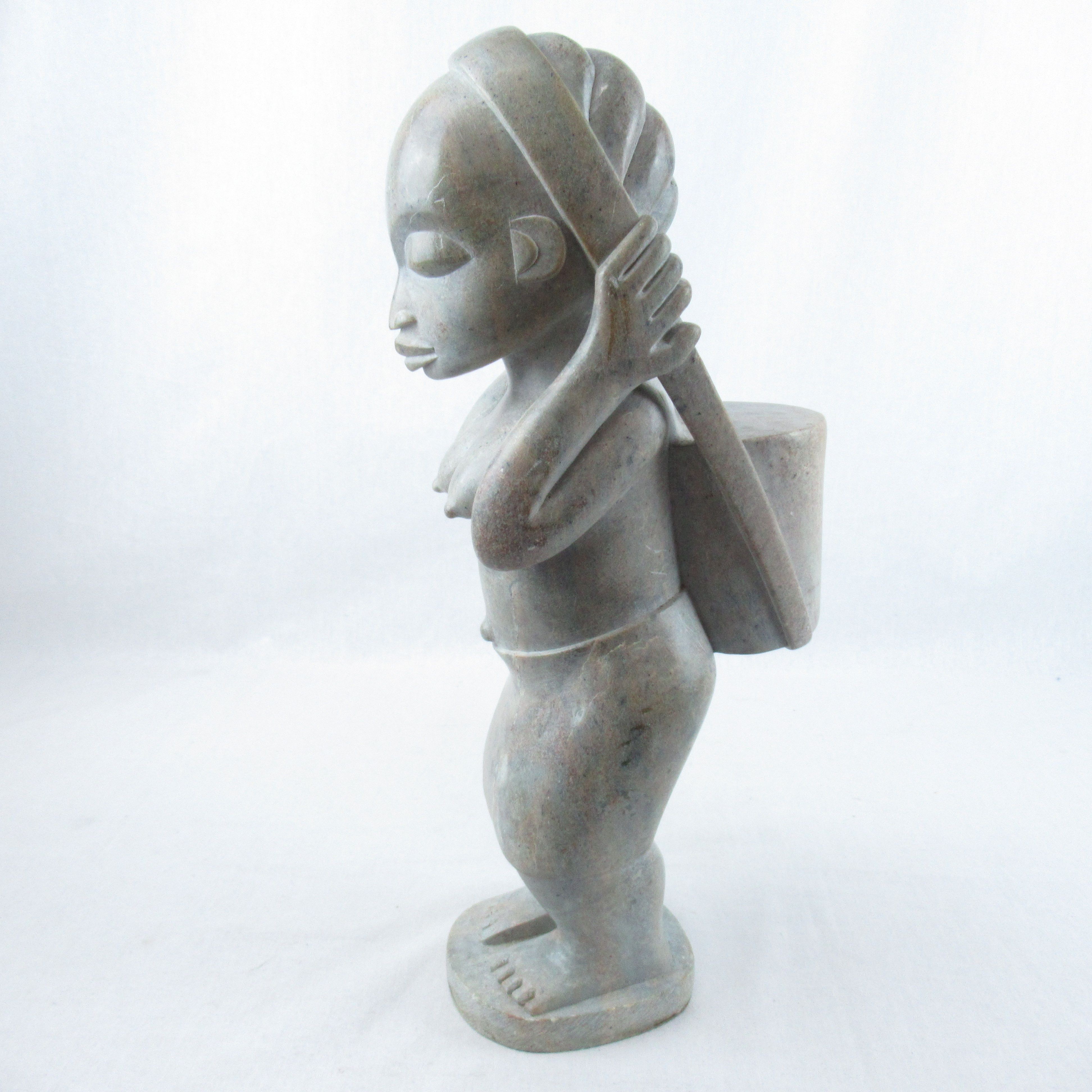 Statue Femme en pierre Mbigou (Gabon) - Très bon état - Photo 12