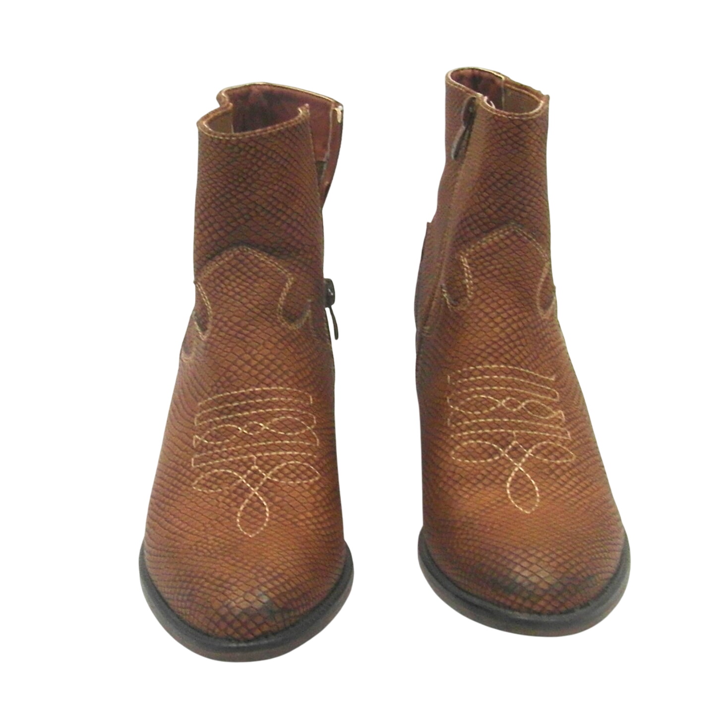 Bottines marron à motifs d'écailles Fabs taille 39 - Photo 0
