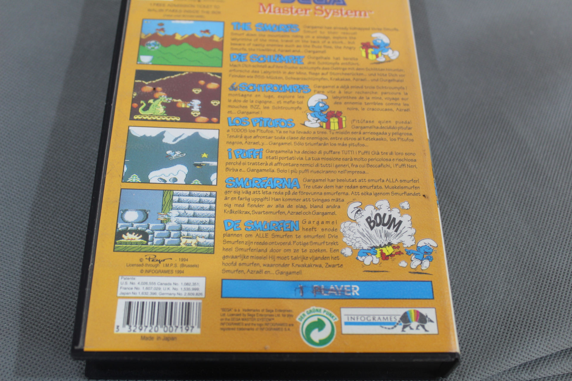 Jeu SEGA MASTER LES SCHTROUMPFS Bon état - Vue 2 - 