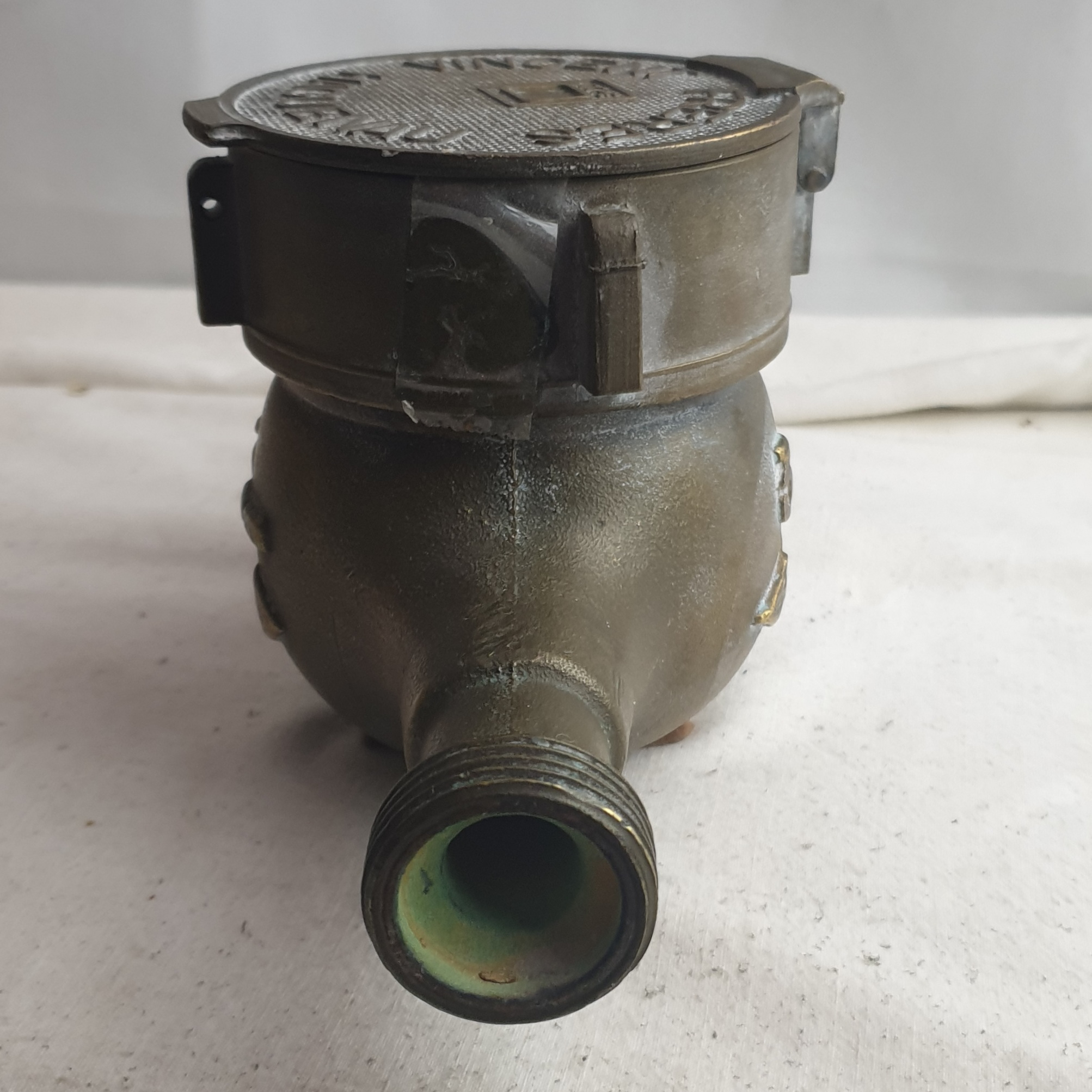 Ancien compteur d'eau en laiton massif Vincent frères Haguenau - Bon état - Photo 7