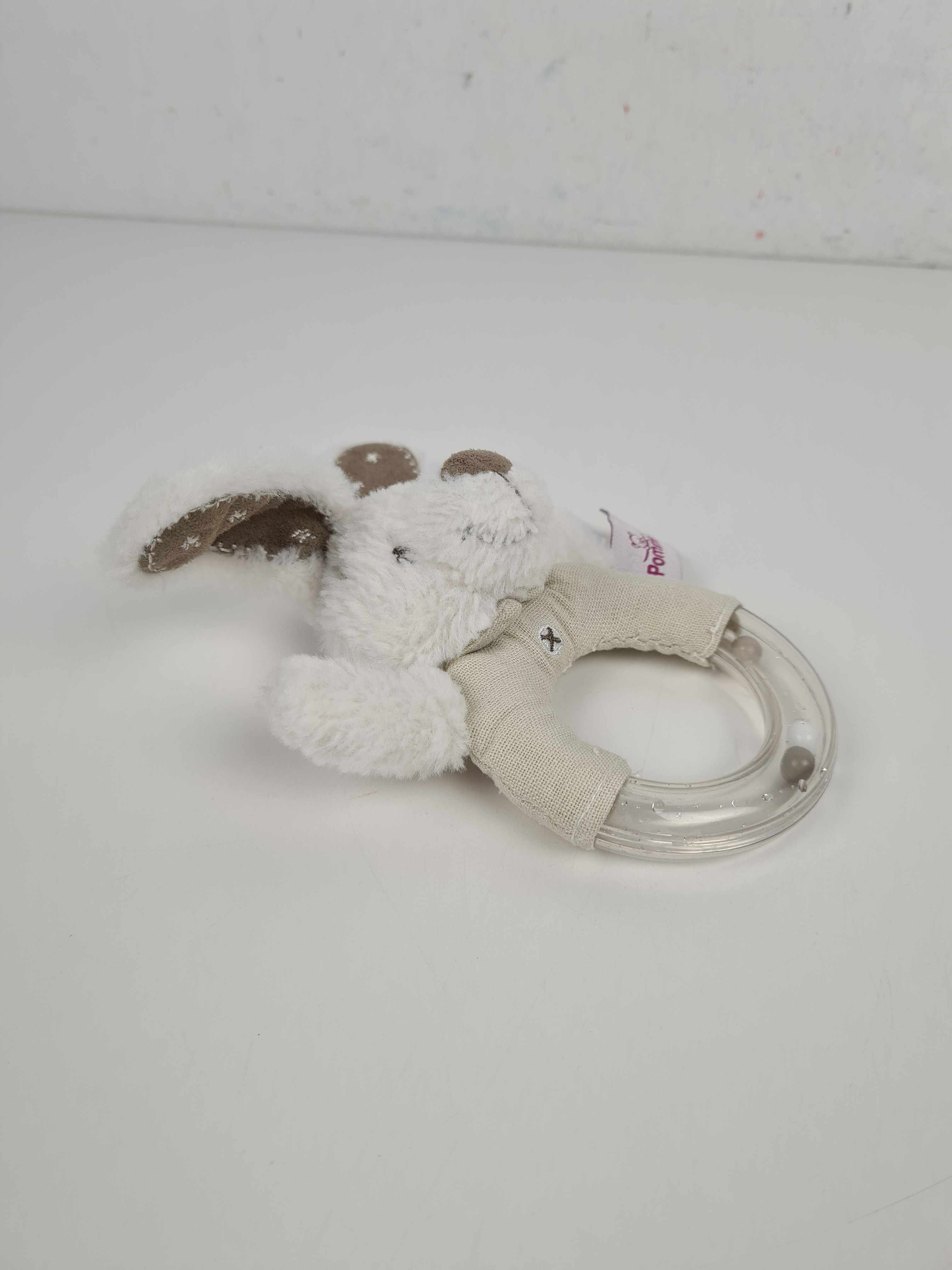 Doudou - Hochet anneaux lapin - Pommette - 16 cm - Photo 1