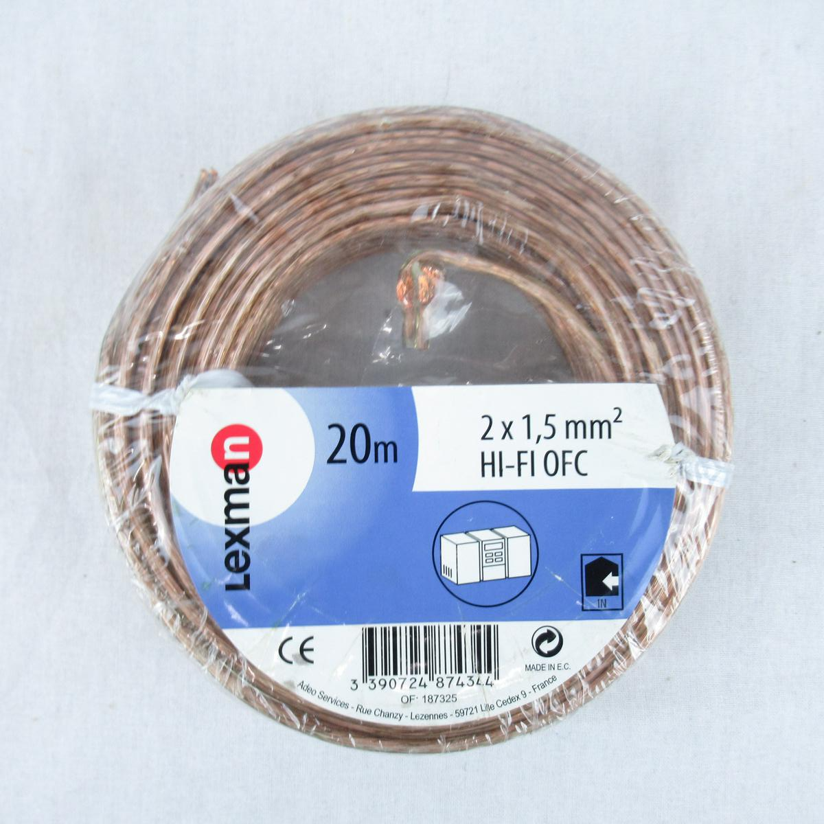 Voir photo 8 de 30 mètres de câble Hi-Fi OFC 2x1.5 mm² - Lexman 30 mètres de câble Hi-Fi OFC 2x1.5 mm² - Lexman Bon état - Vue 8 -