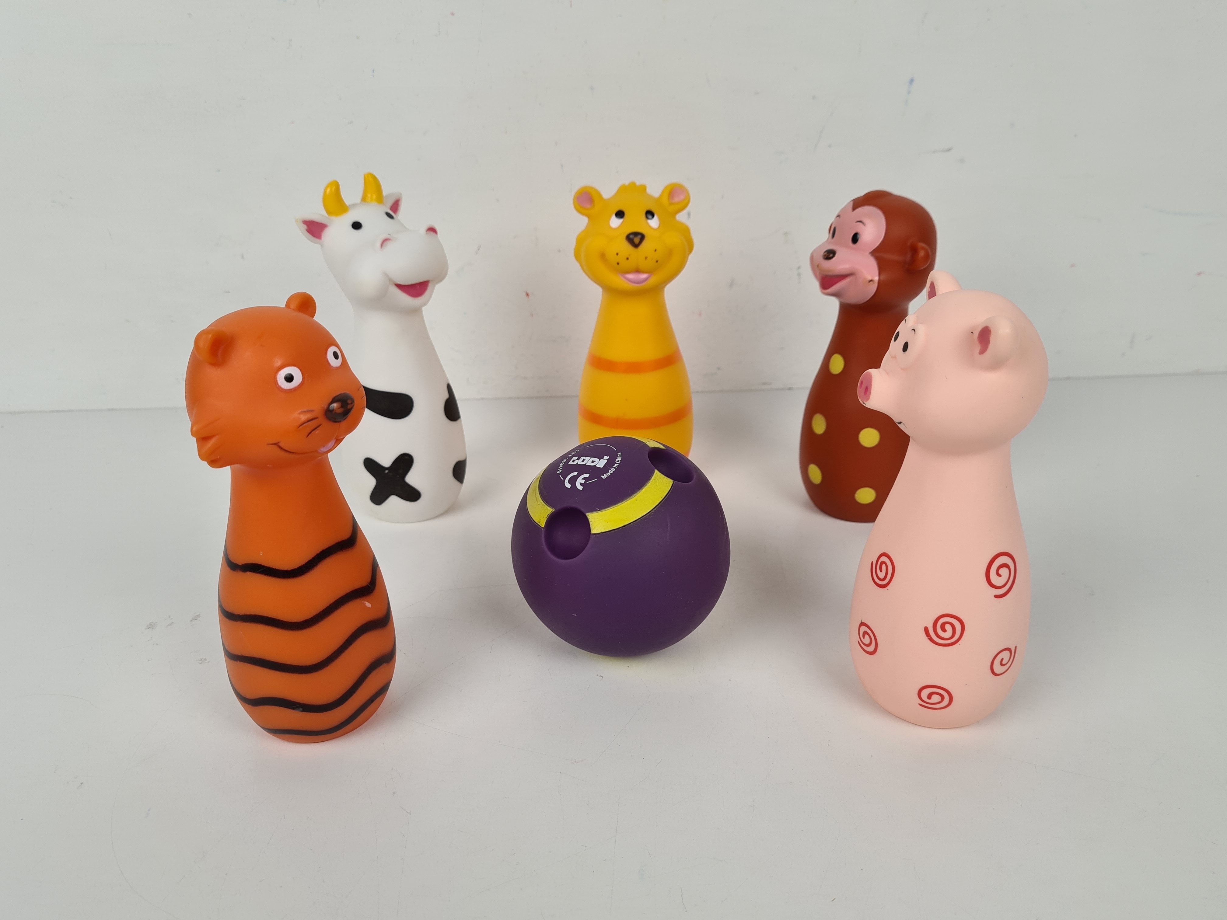 Jeu 1er âge - Jeu de quilles souples animaux , jeu de 5 quilles - 16cm - Photo 2