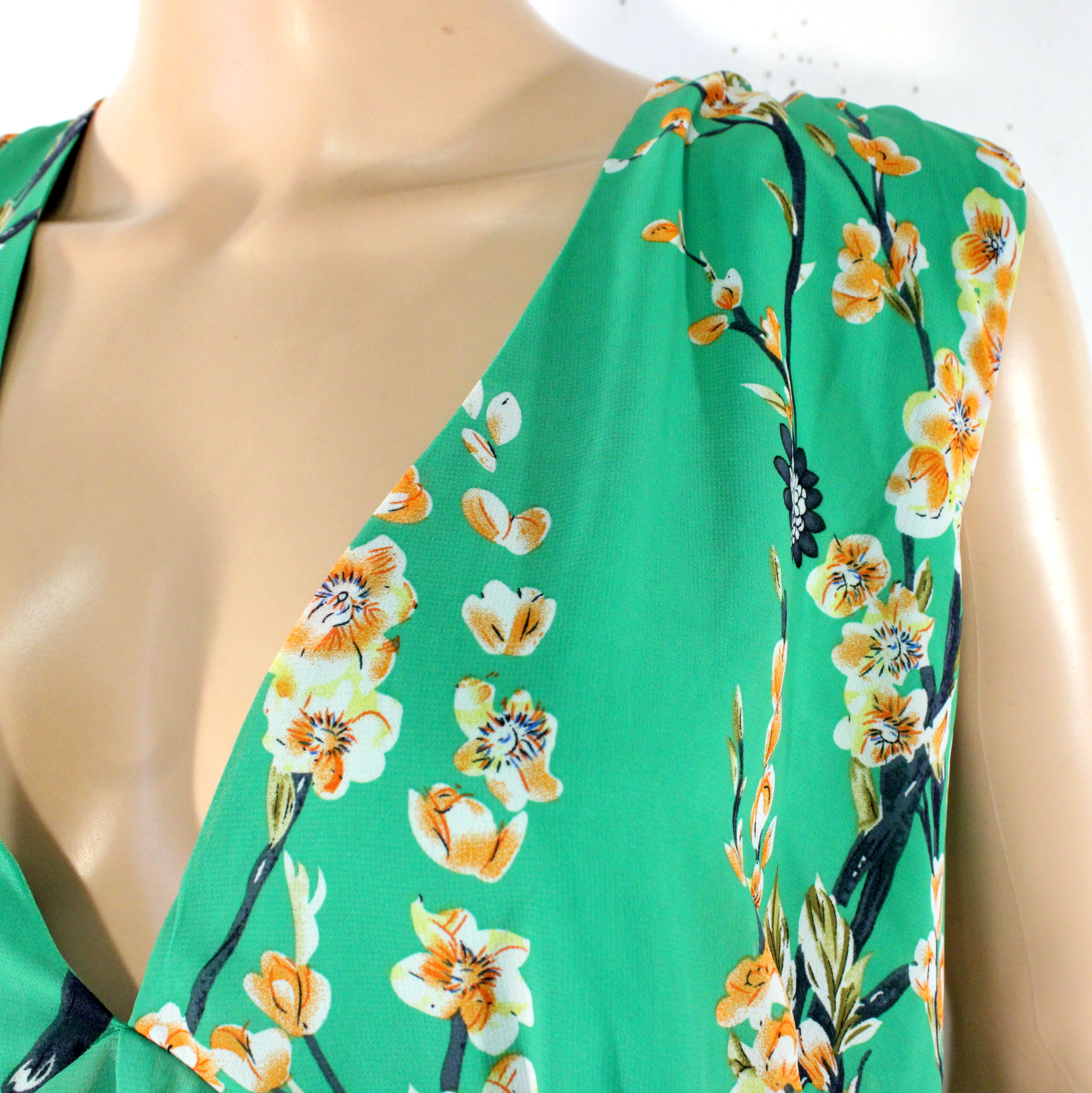Robe Verte & Orange Fleuris BODYFLIRT Taille 50 - Photo 5