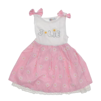 Robe rose et blanche imprimée - fille - Chicaprie - taille 3 ans - Photo 0
