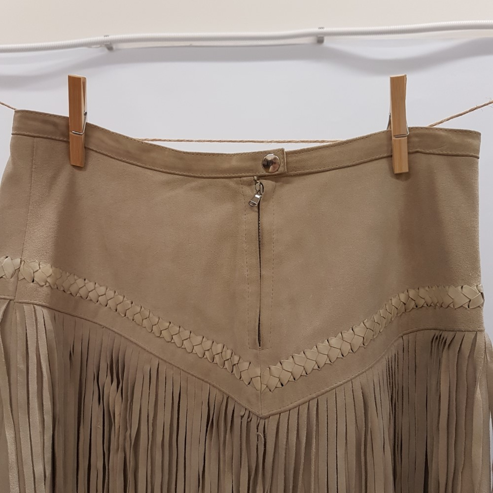 Jupe en peau beige - LUIS TRENKER -Taille 40 estimée (42 italien) Bon état - Vue 4 - 