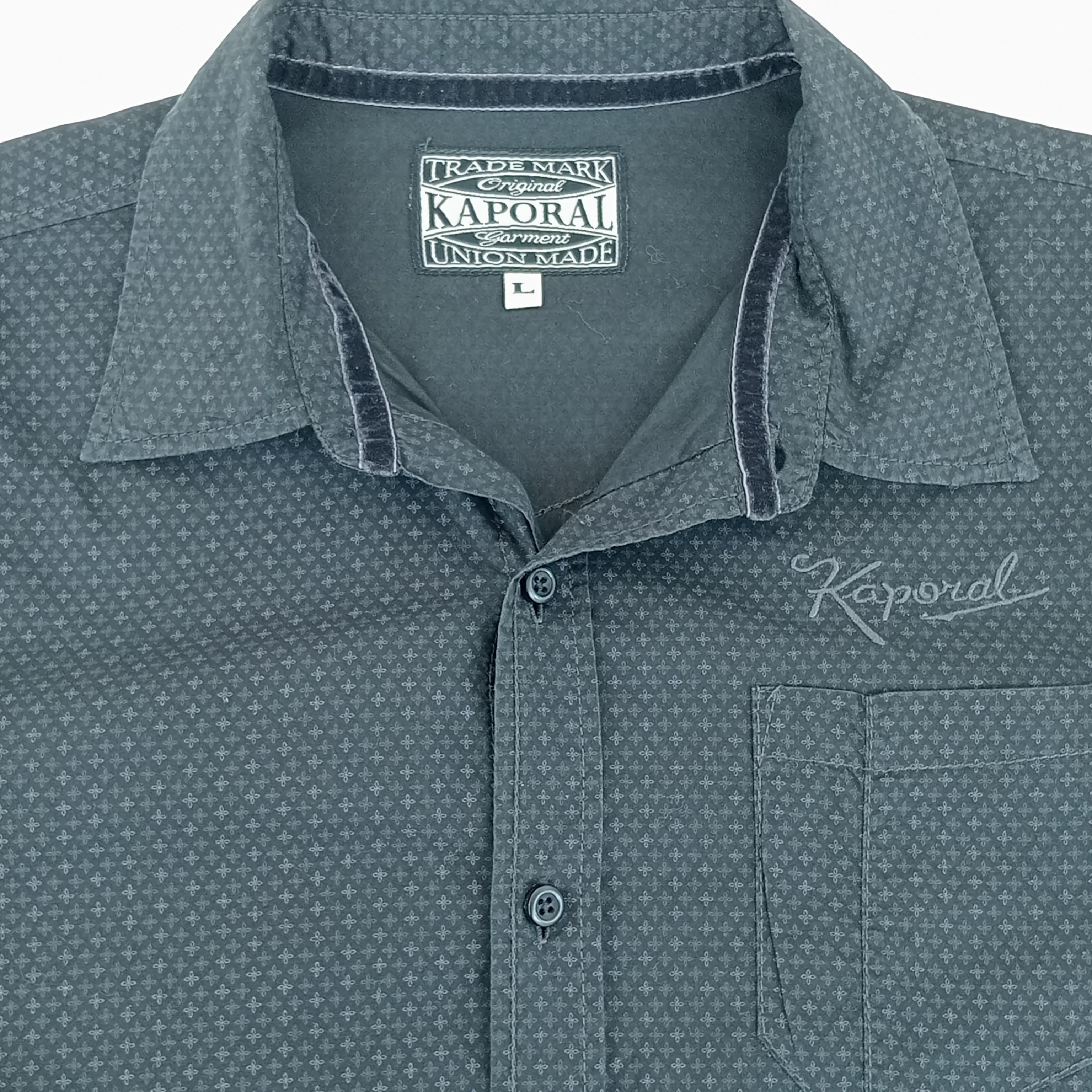 Chemise homme marque Kaporal à motifs col classique à manches longues noir taille L (42) - Photo 3