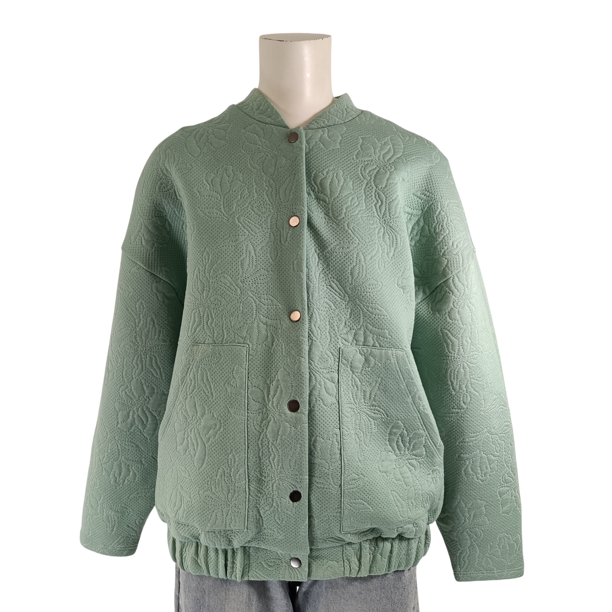 Veste teddy texture menthe CMT Atelier , coupe oversize chic et confortable A1913 - Label Emmaus - Modalova