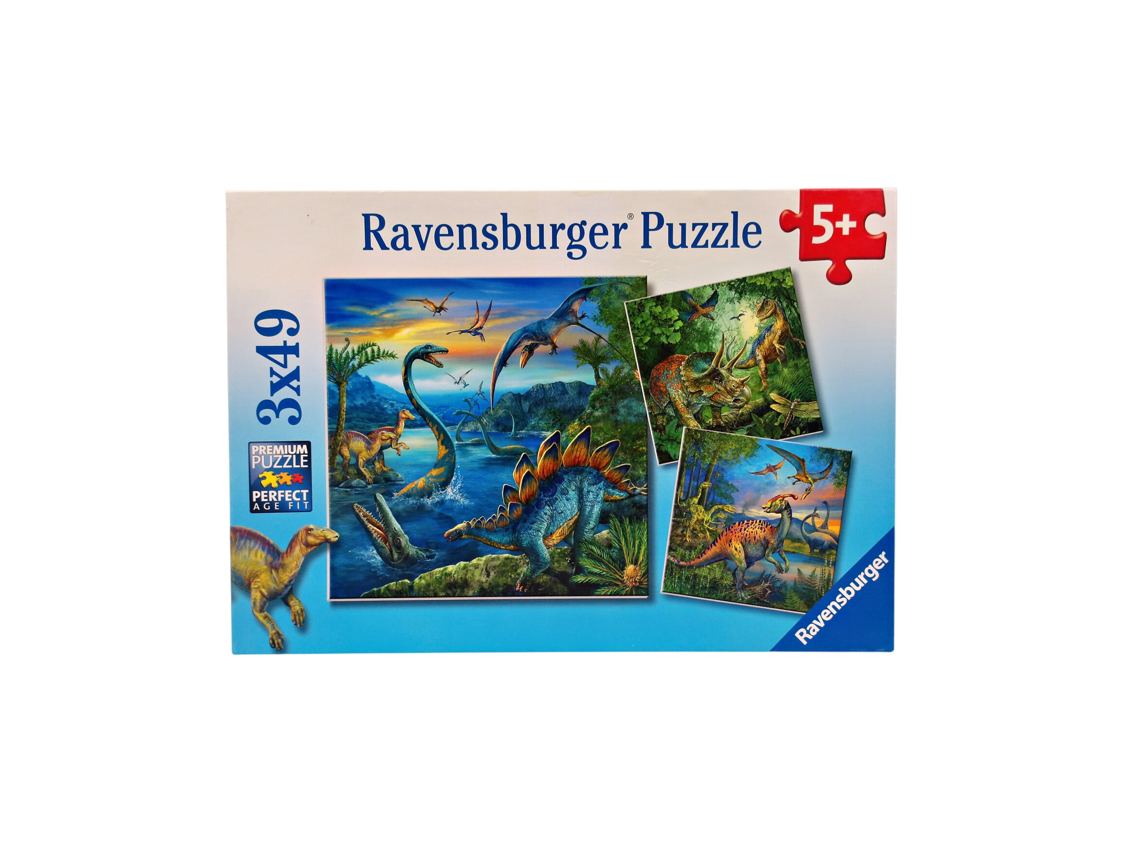 Puzzle - Les dinosaures 3 x 49 pièces- Édition 2013 Comme neuf -  reconditionné disponible sur Label Emmaüs