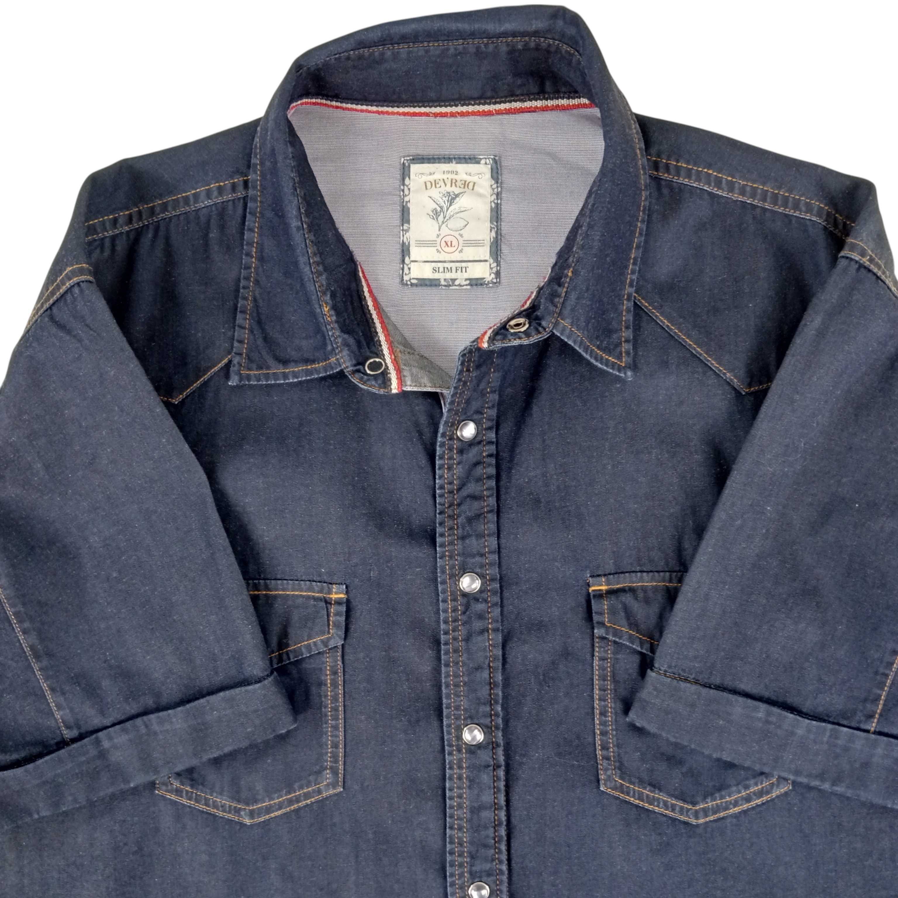 Chemise homme de la marque Devred col classique manches courtes de couleur bleu marine taille XL (44) - Photo 2