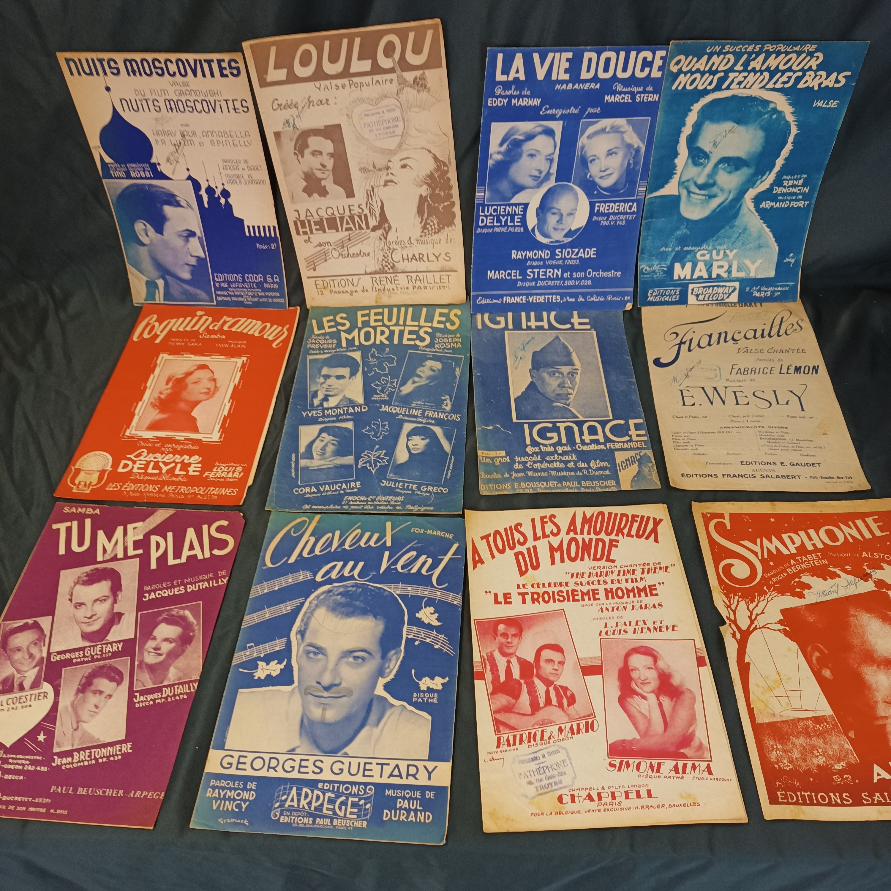 60 Anciennes partitions de musique Label Emmaüs