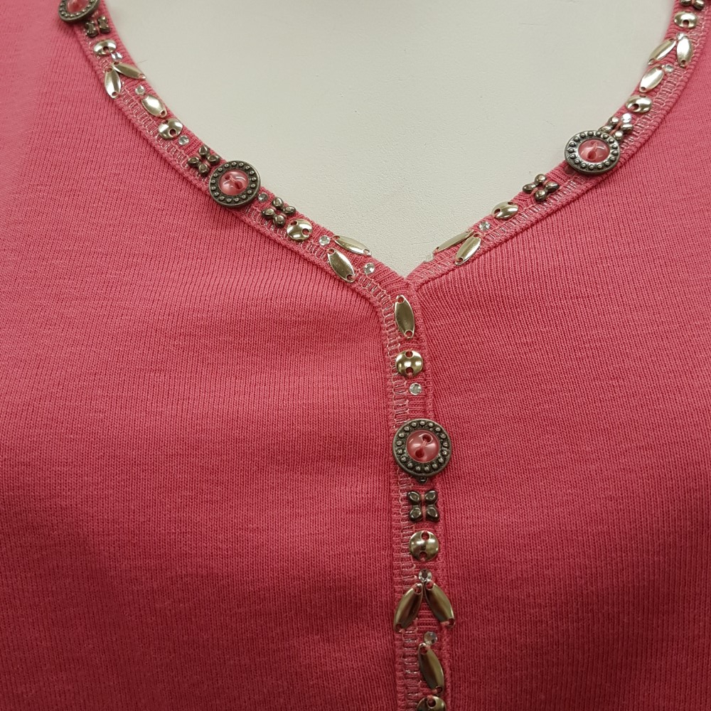 Top rose fuchsia avec bijoux de col - SCOTTAGE - taille 4 - Photo 5