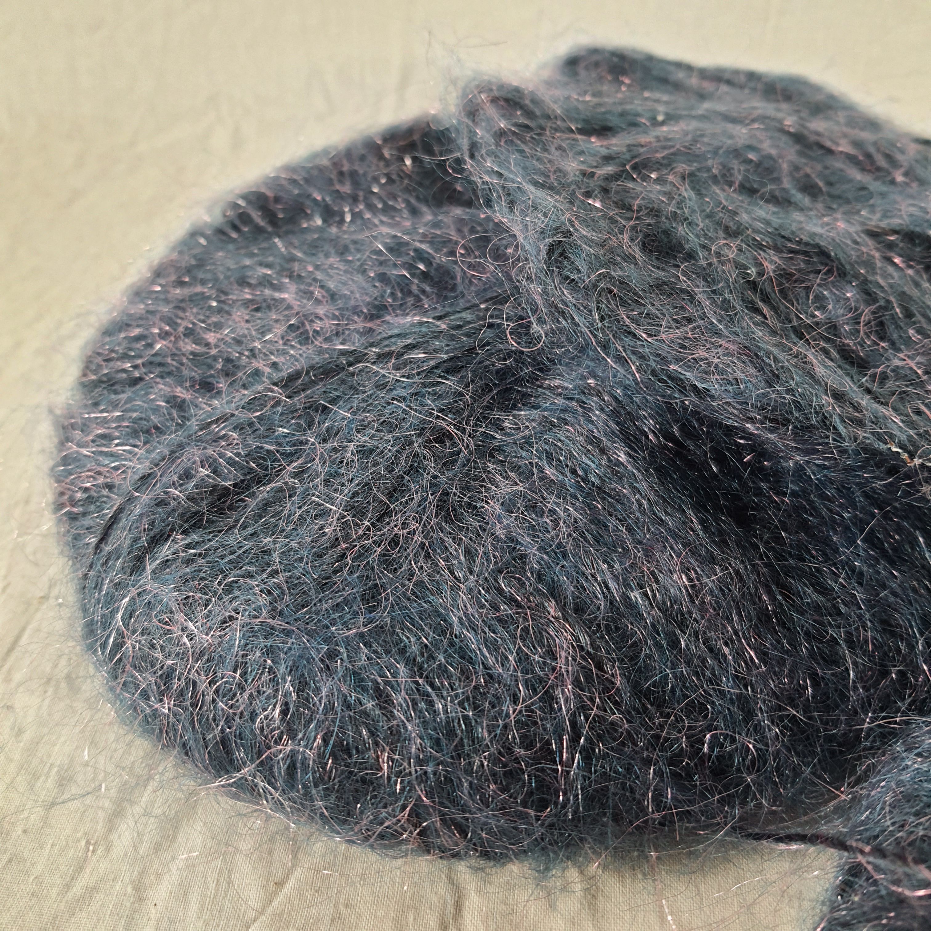 Lot de 4 pelotes de laine - bleu mauve métallisé - Margaret - 60% mohair - Photo 1