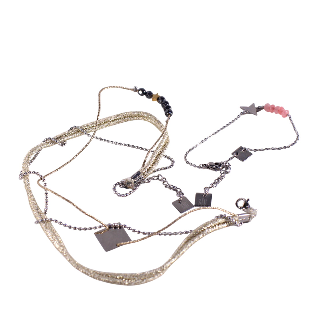 Acheter 2 bracelets Zag couleur acier - 17,00 € 2 bracelets Zag couleur acier - reconditionné disponible sur Label Emmaüs