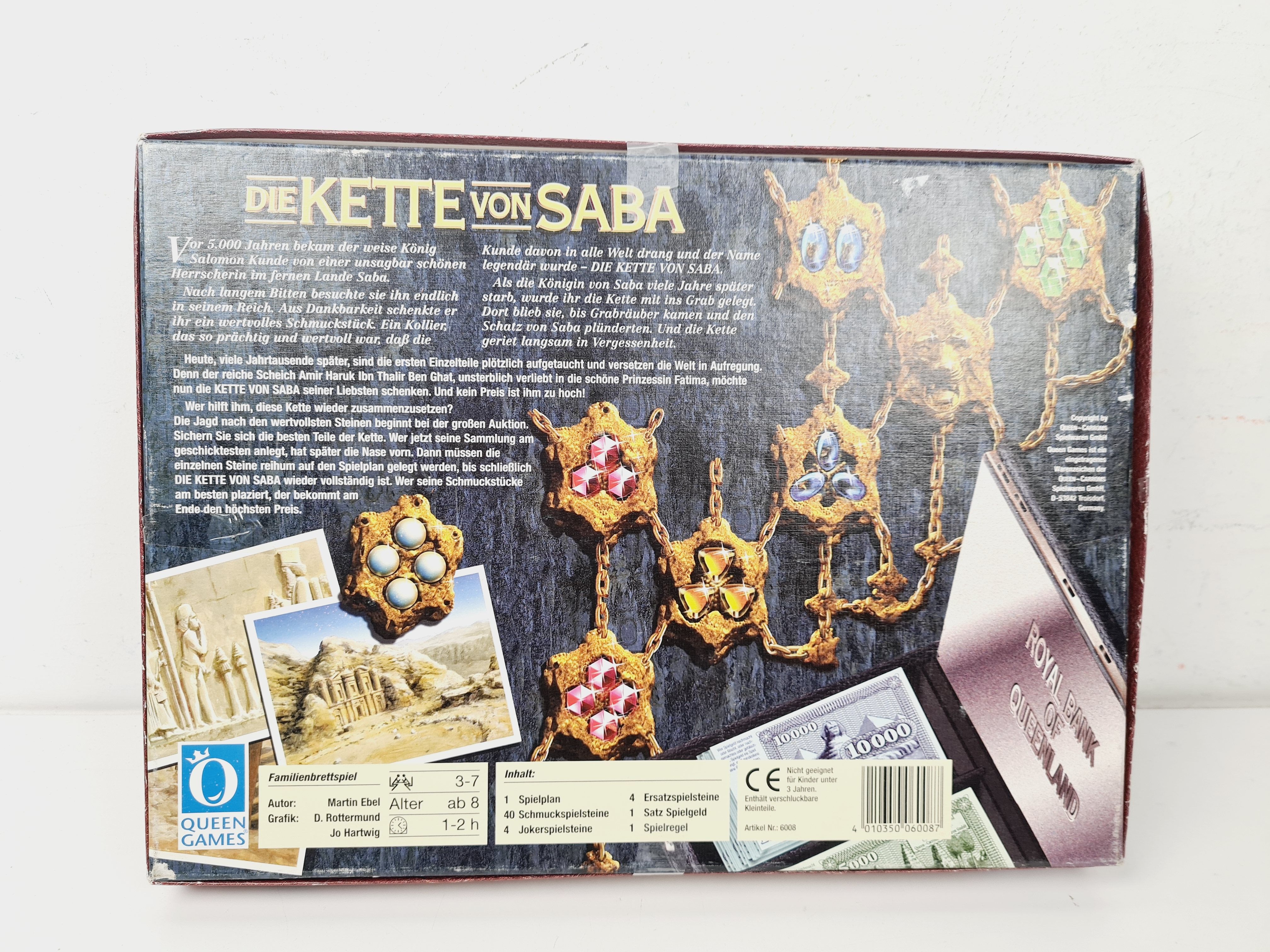 Jeu de société vintage en allemand - Die kette von Saba - Queen games - 1997 - Dès 8 ans Bon état - Vue 4 - 