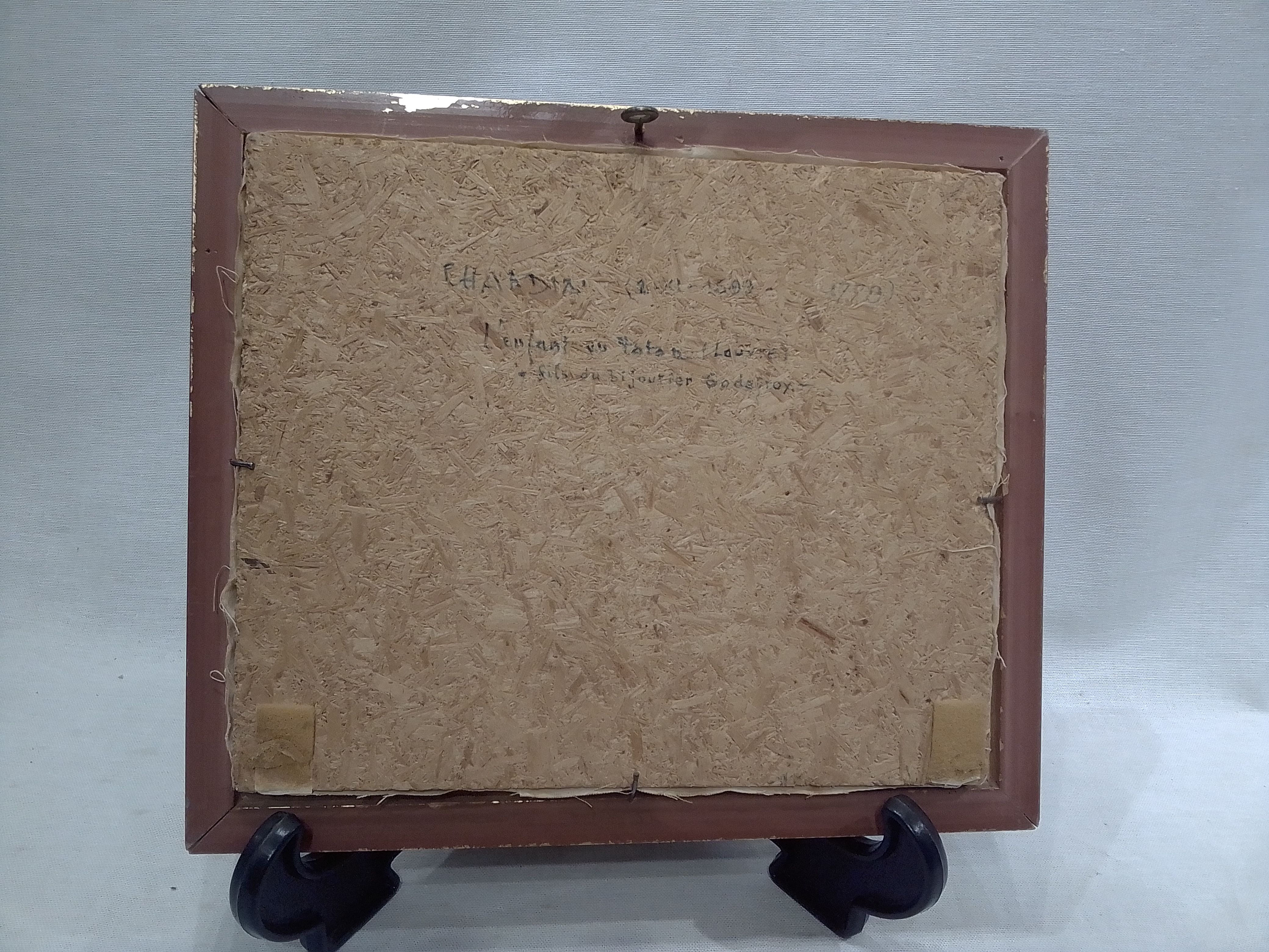 Voir photo 3 de Tableau représentant L'Enfant au toton. Auguste Gabriel Godefroy Tableau représentant L'Enfant au toton. Auguste Gabriel Godefroy Bon état - Vue 3 -