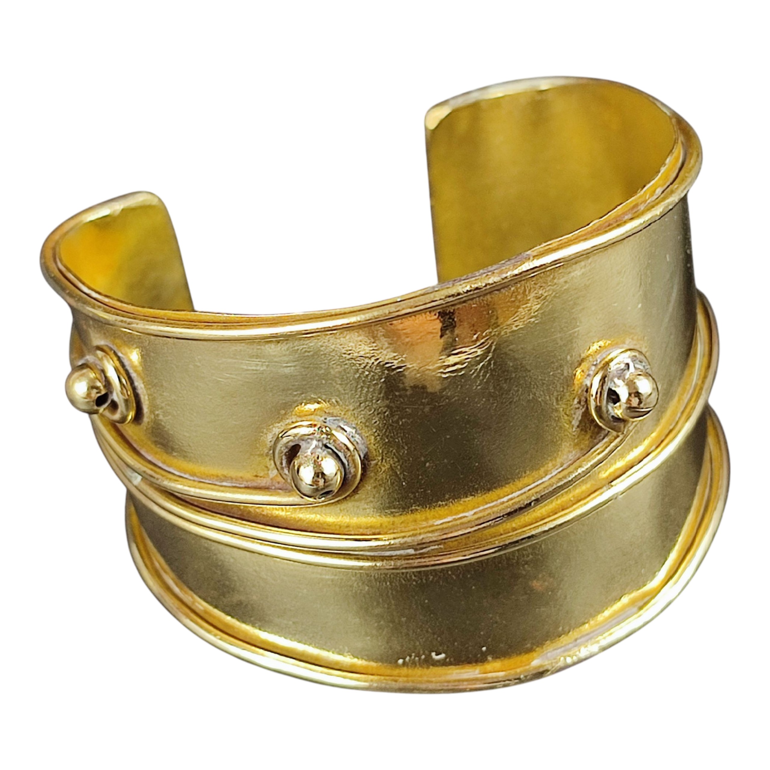 Bracelet manchette "Crosses de fougre" en mtal dor - Label Emmaus - Modalova