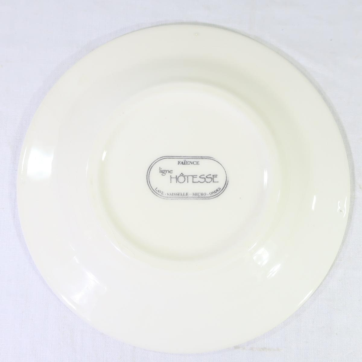 Ensemble de 7 Assiettes à motif en faïence Hôtesse Bon état - Vue 3 - 