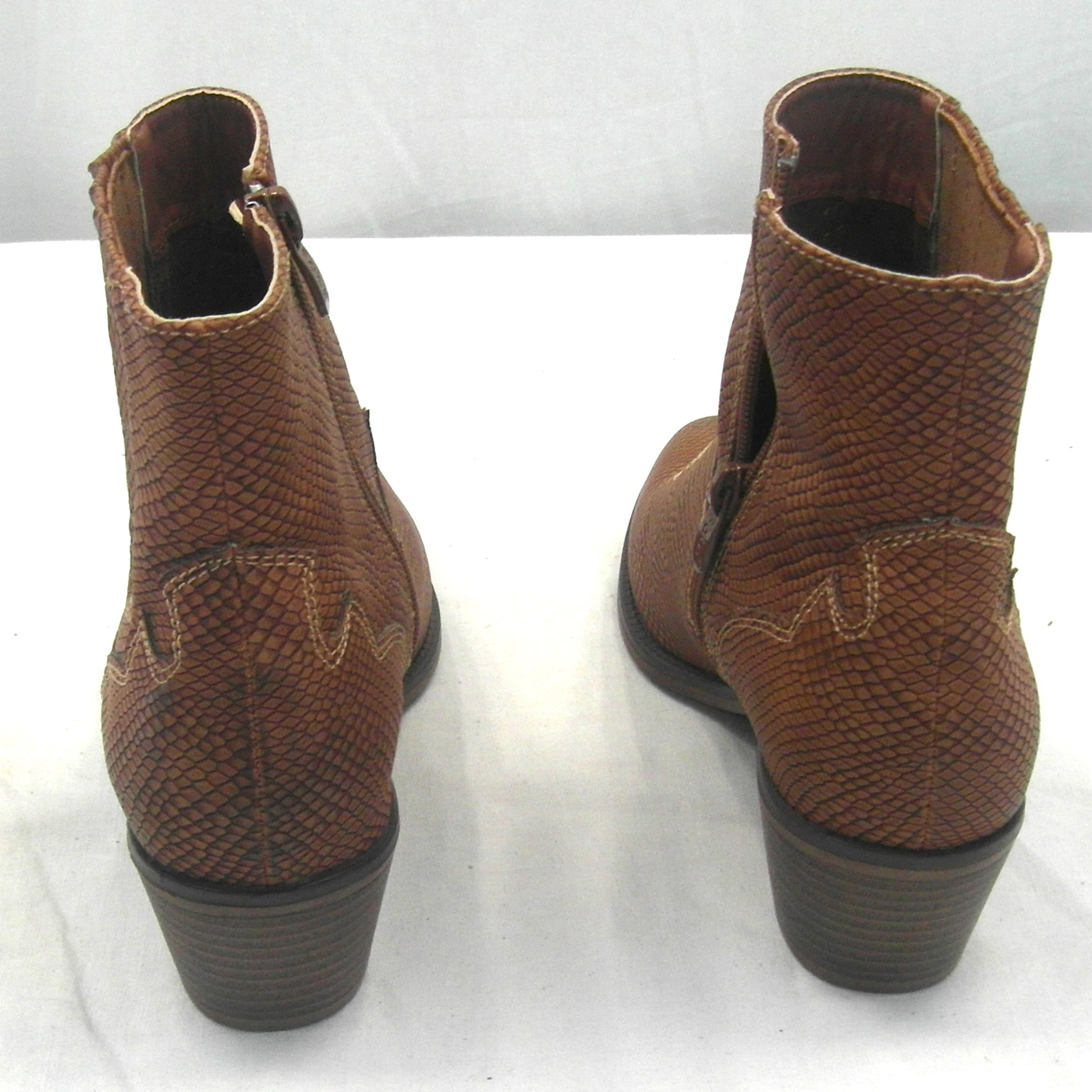 Bottines marron à motifs d'écailles Fabs taille 39 - Photo 3