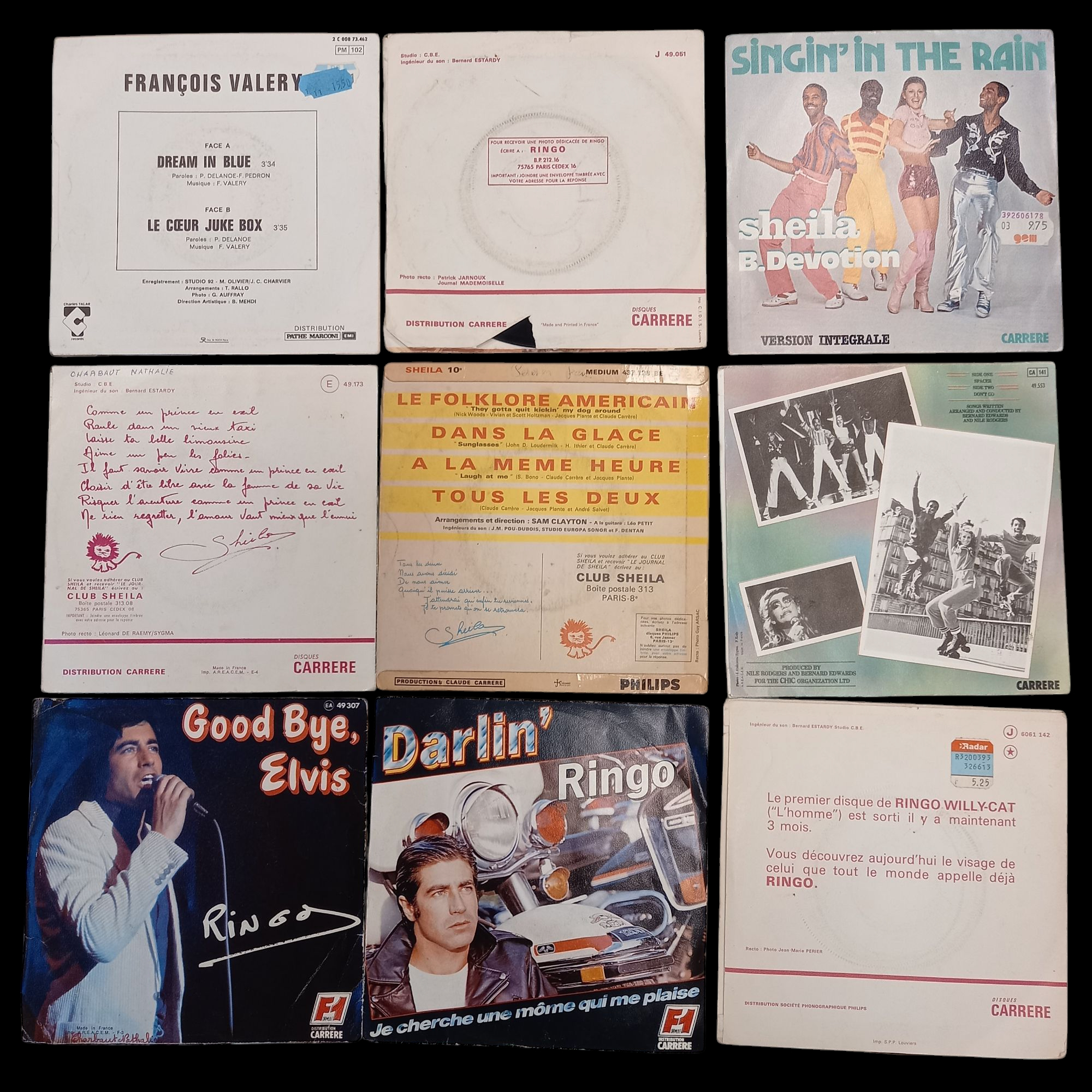 Voir photo 2 de Lot de 9 disques 45 tours Lot de 9 disques 45 tours Bon état - Vue 2 -