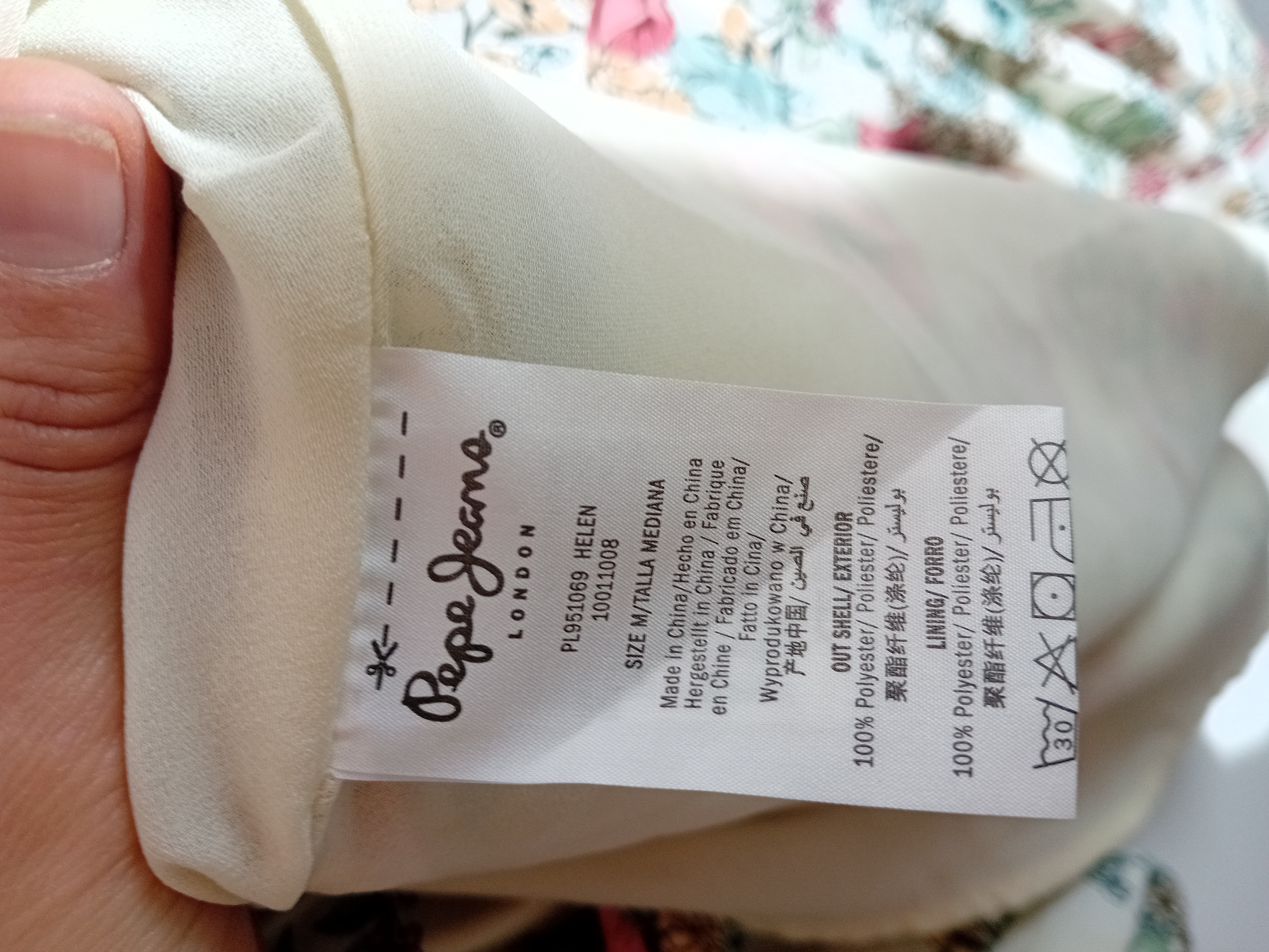 Voir photo 8 de Robe Fleurie Manches Longues Pepe Jeans London M (T4263) Robe Fleurie Manches Longues Pepe Jeans London M (T4263) Bon état - Vue 8 -