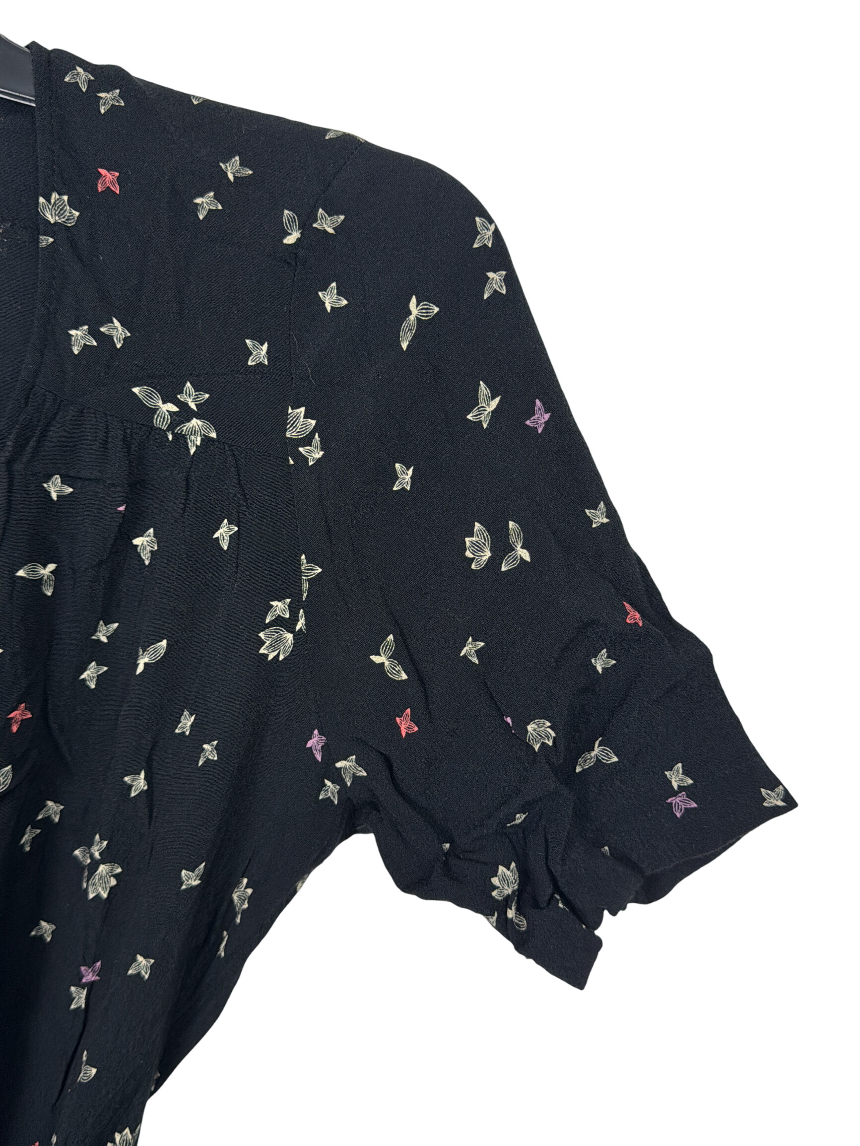 Robe Sessun noire à fleurs M 🌸 Très bon état - Vue 2 - 