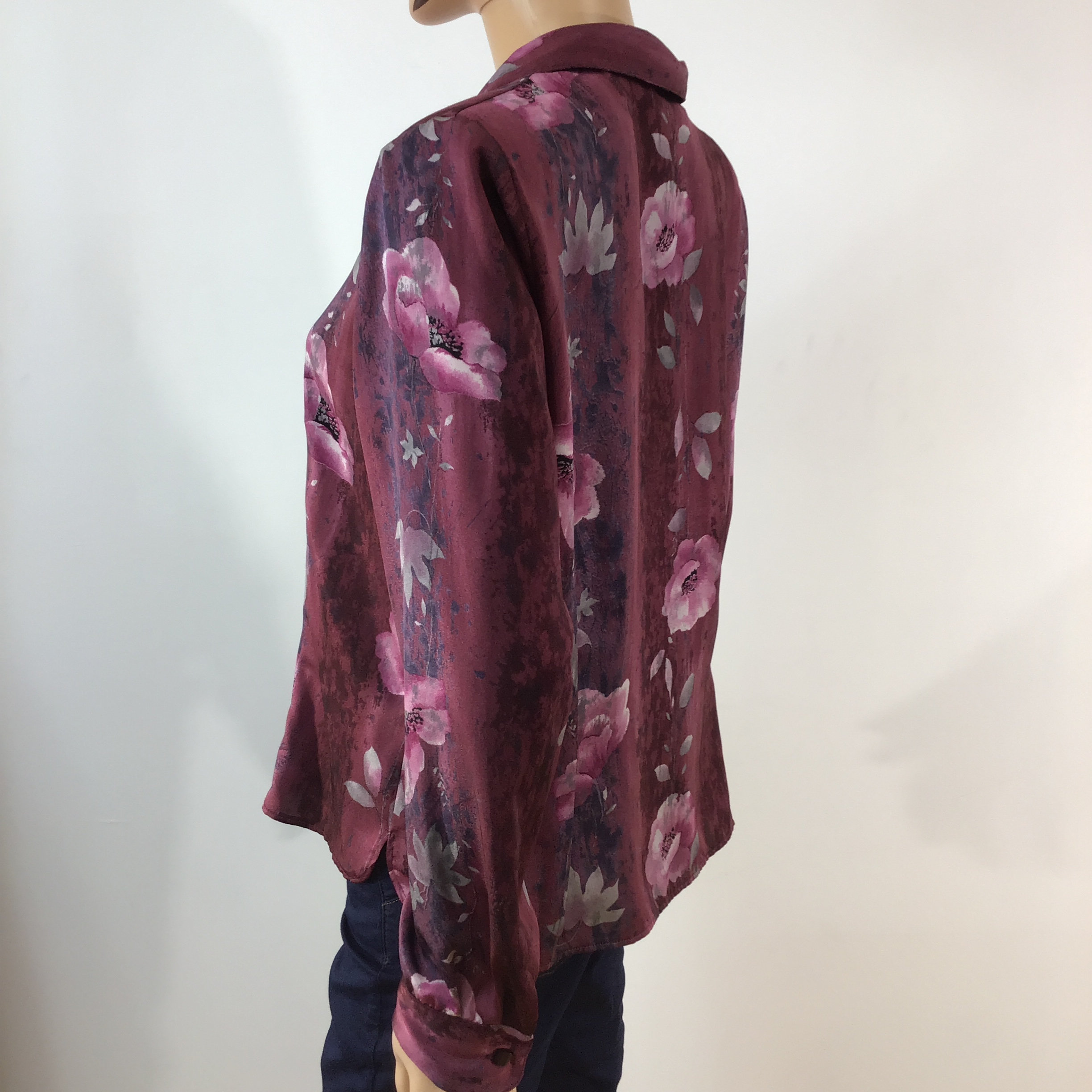 Chemise violette à motif floraux Un jour ailleurs - Taille 44 - Photo 2