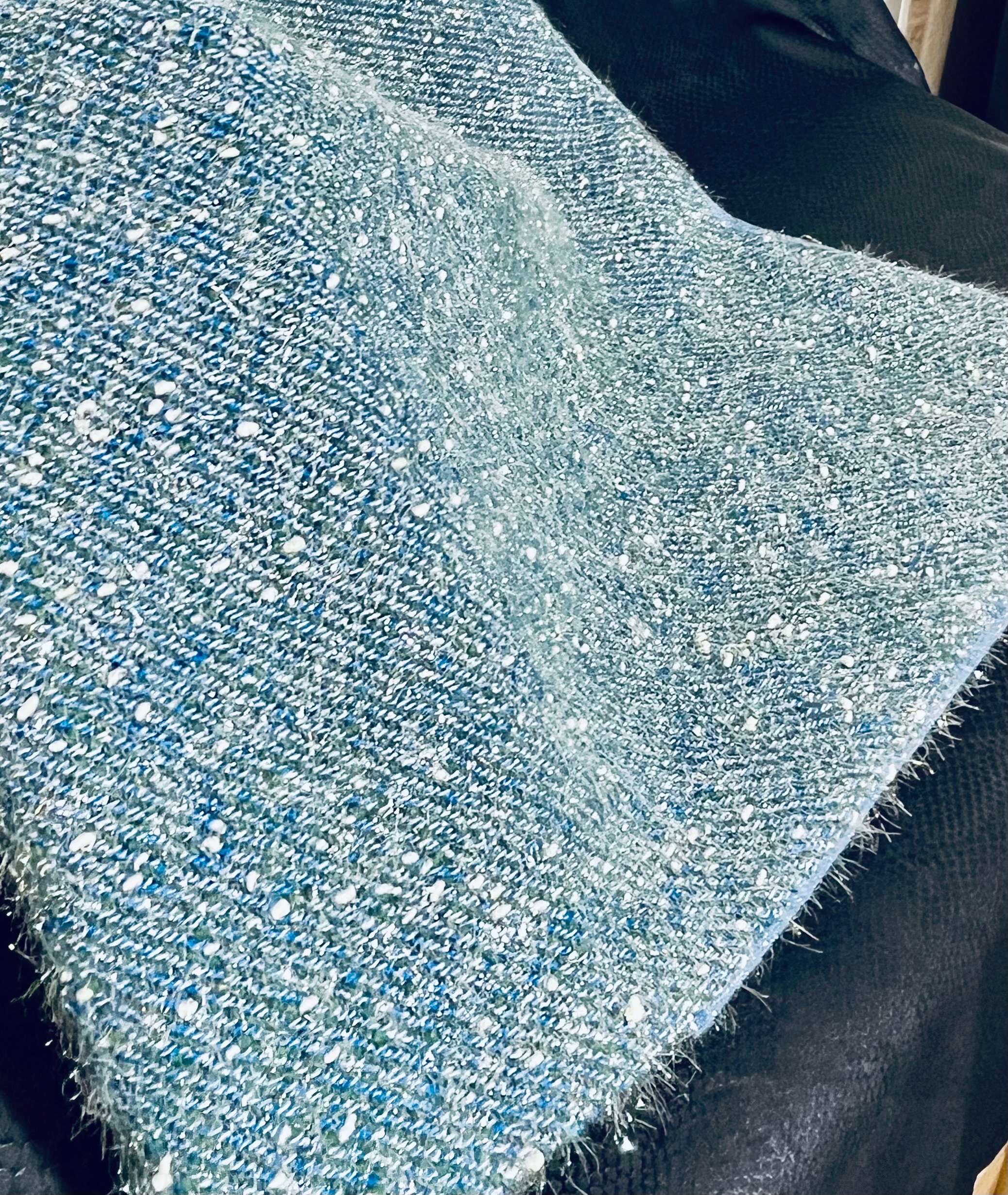 Jupe Richard Nicoll -34 - bleu chiné brillant vintage - Photo 4