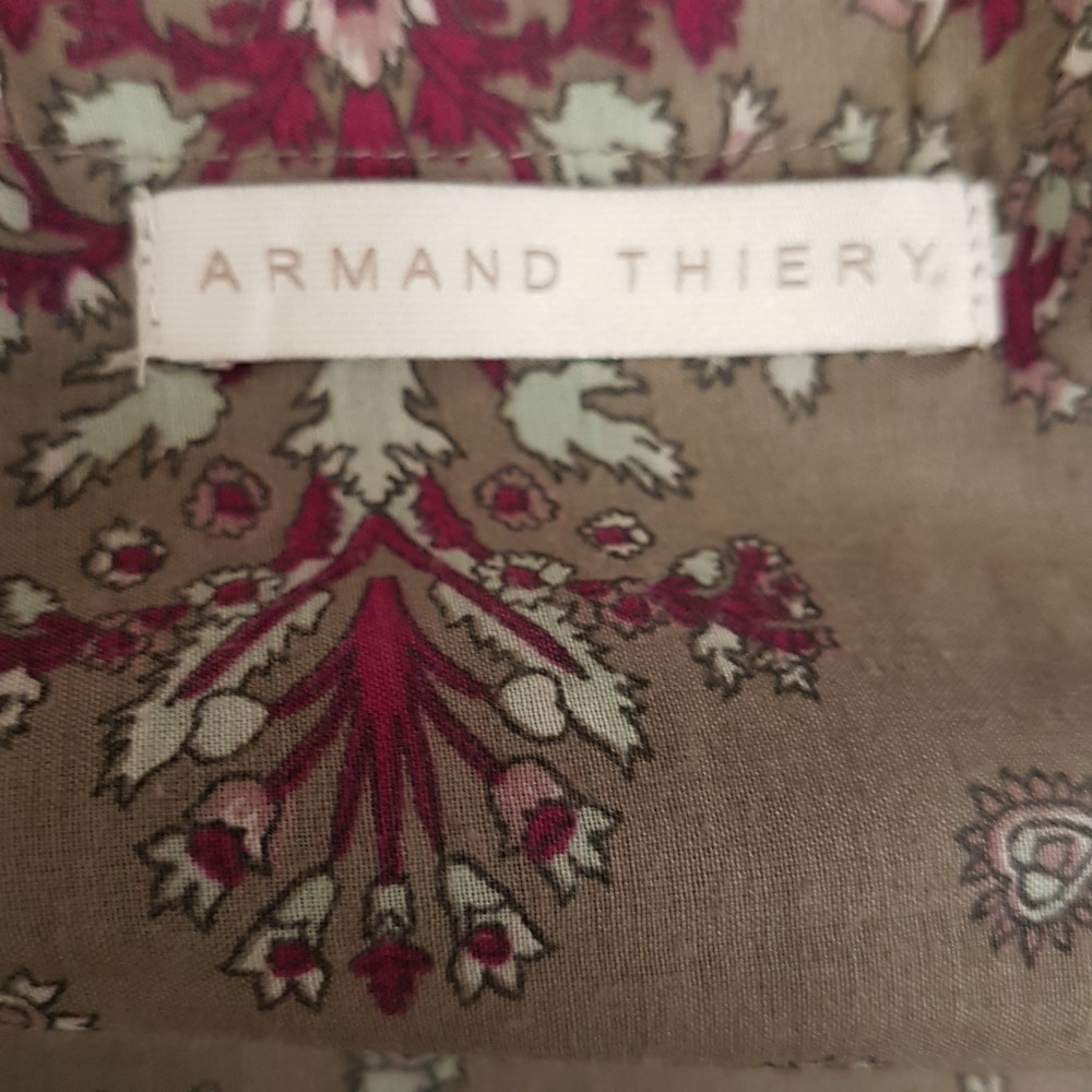 Blouse taupe à fleurs roses, blanches et violettes - ARMAND THIERY - Taille 6 - Photo 8