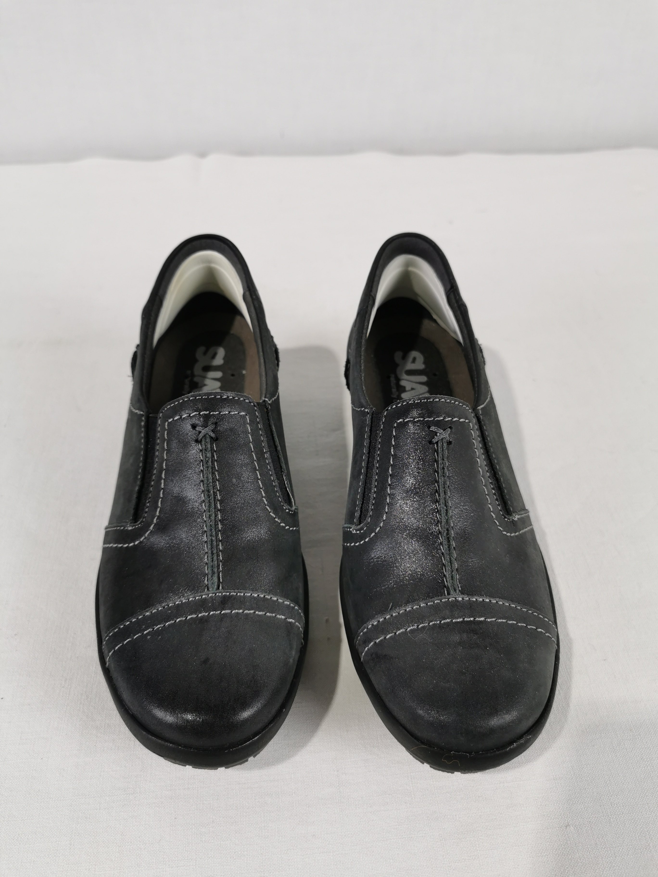 Mocassins cuir gris femme - Suave taille 35  Très bon état - Vue 4 - 