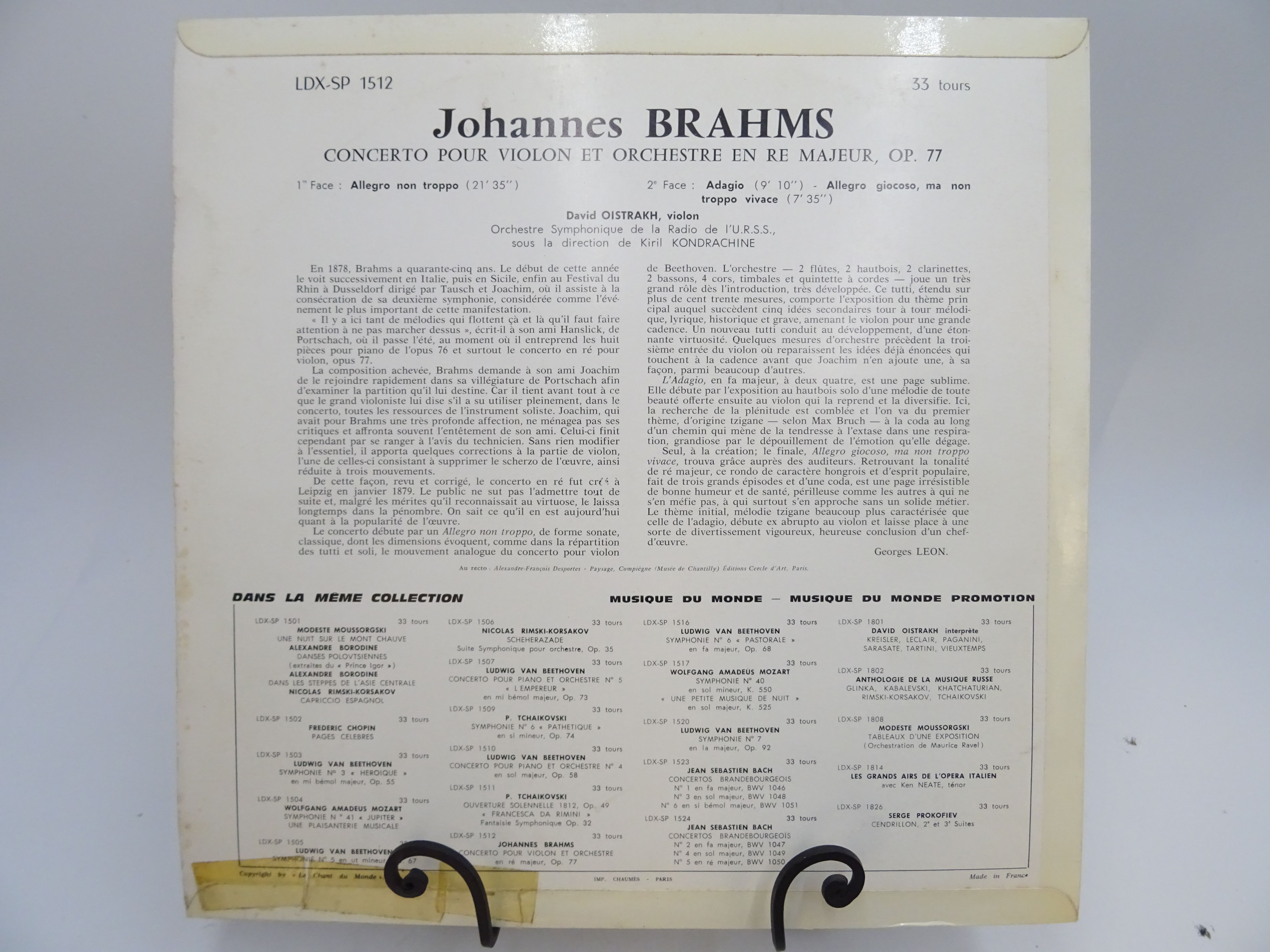 Voir photo 2 de Lot de 2 vinyles Beethoven et Brahms "collection musique du monde" Lot de 2 vinyles Beethoven et Brahms "collection musique du monde" - Vue 2 -