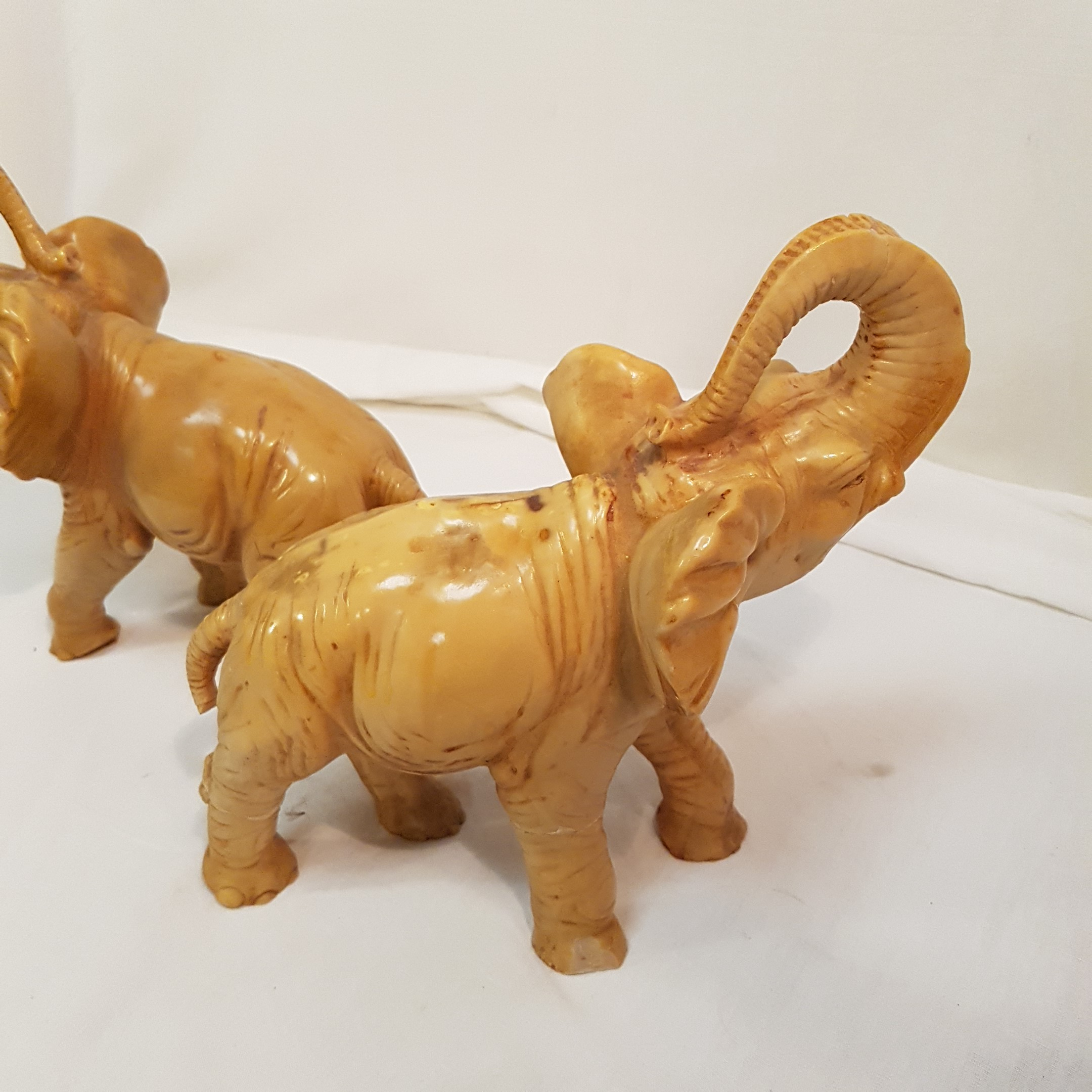 Sculpture d'éléphants en résine vintage - Photo 3