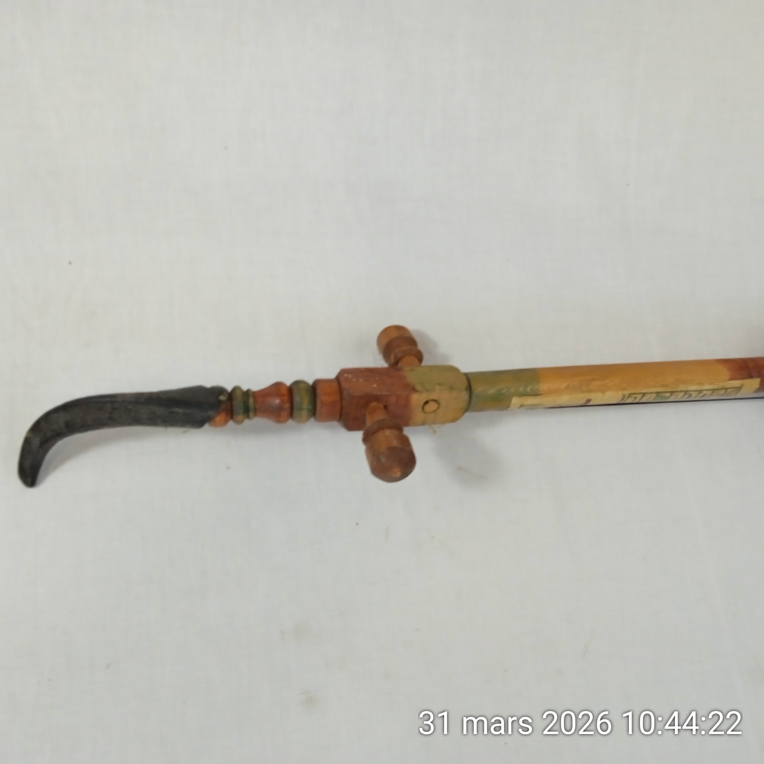 Rababa Instrument égyptien à codes en bois fait main primitif Années 1950 Bon état - Vue 5 - 