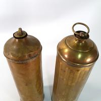 Lot de 4 anciennes bouillotes/chauffe-lit en laiton et cuivre - Photo 6