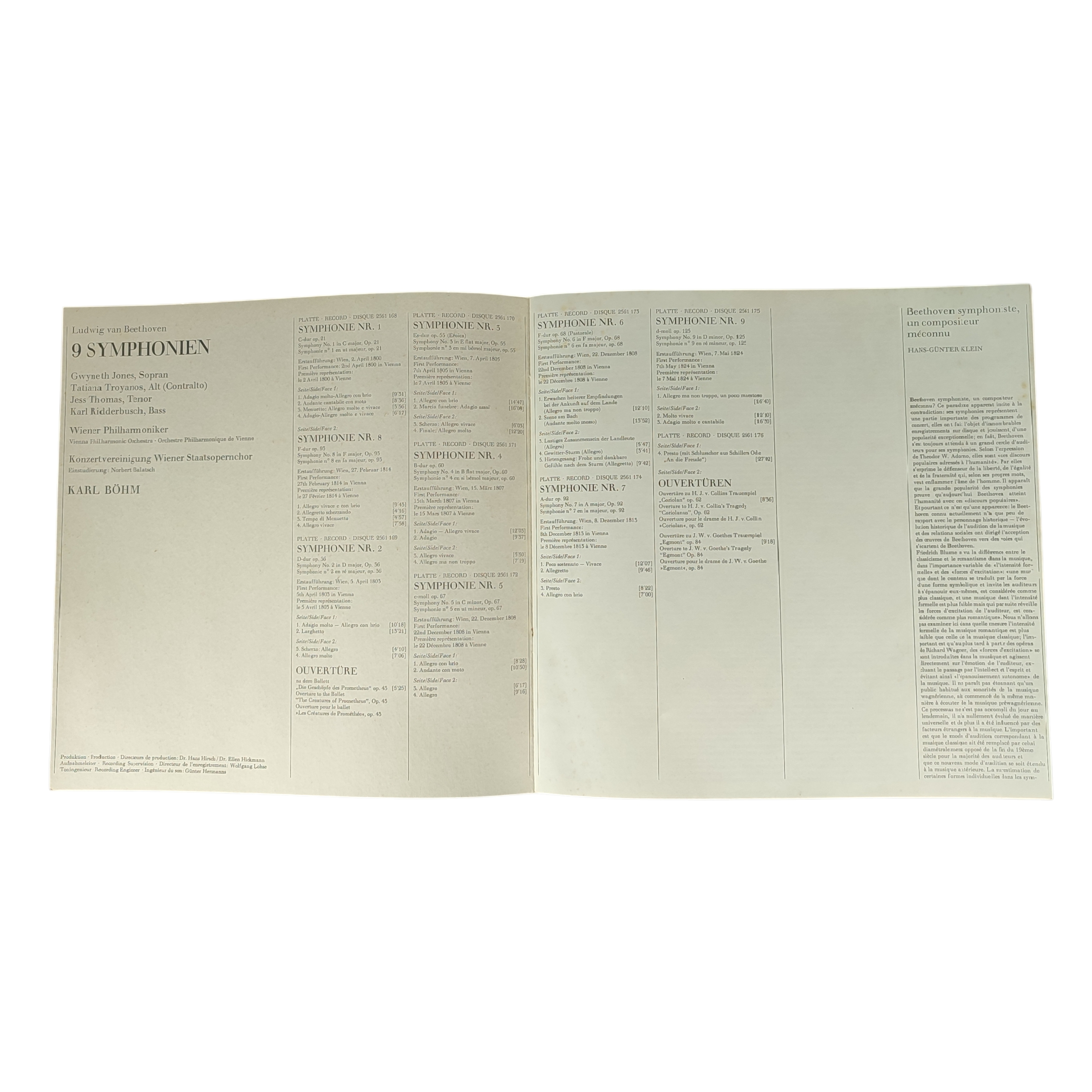 Vinyle "Ludwig Van Beethoven" - 9 Symphonies - 1972 Bon état - Vue 7 - 