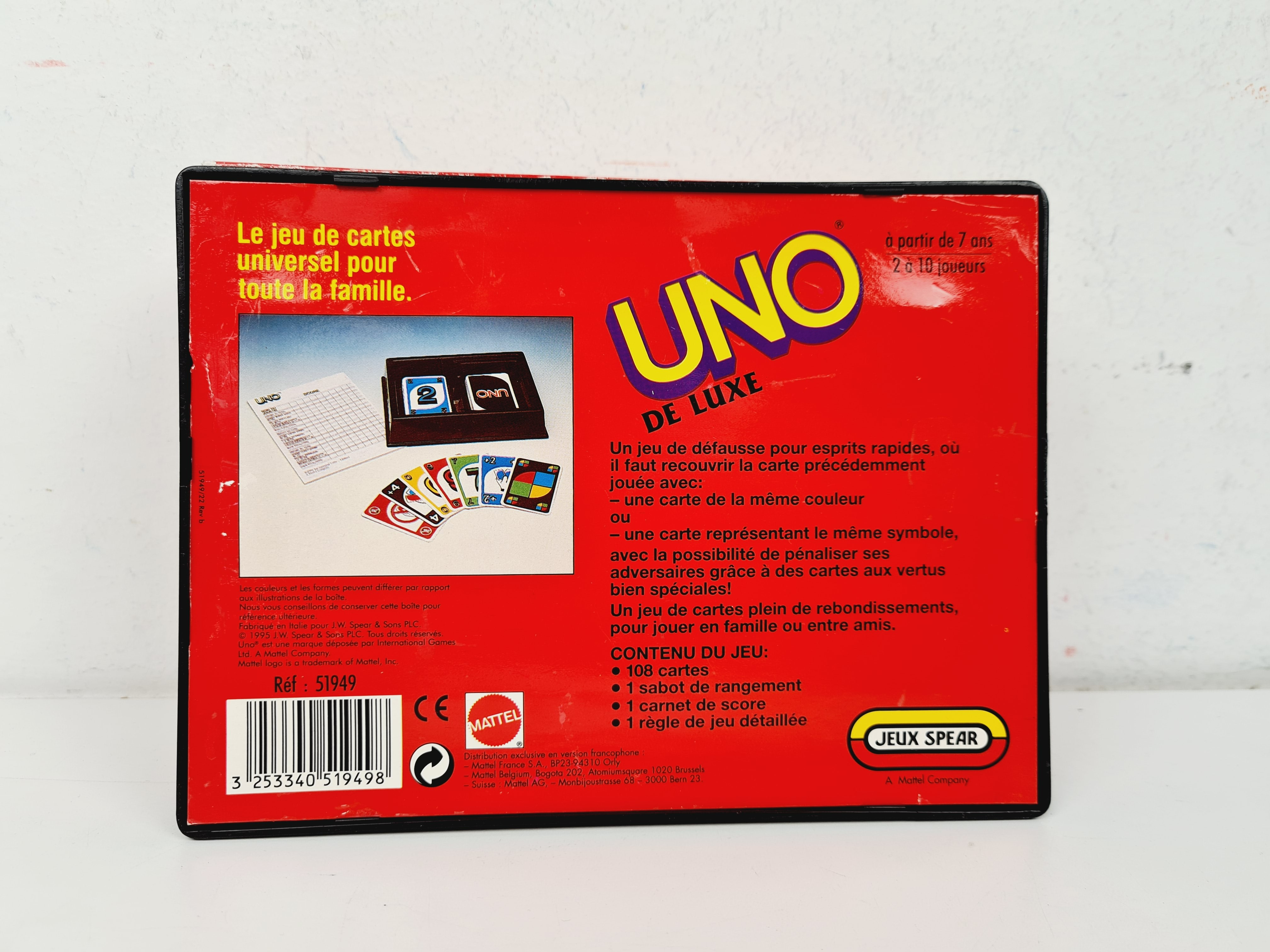 Jeu de carte - UNO de luxe vintage 1995 - Mattel - 7 ans + Bon état - Vue 4 - 