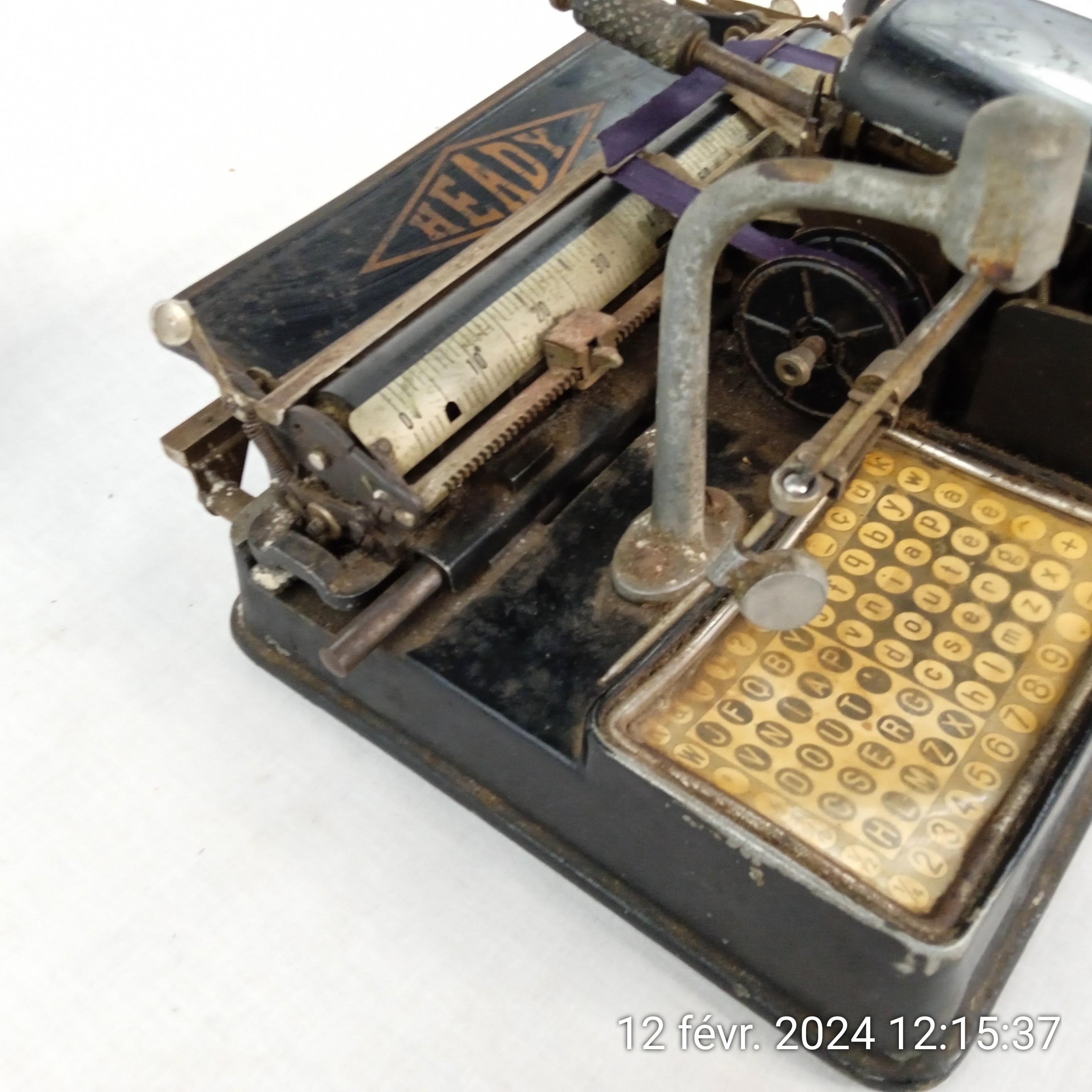 Très Rare Machine à écrire à index Heady TYPEWRITER 1934 État correct - Vue 5 - 