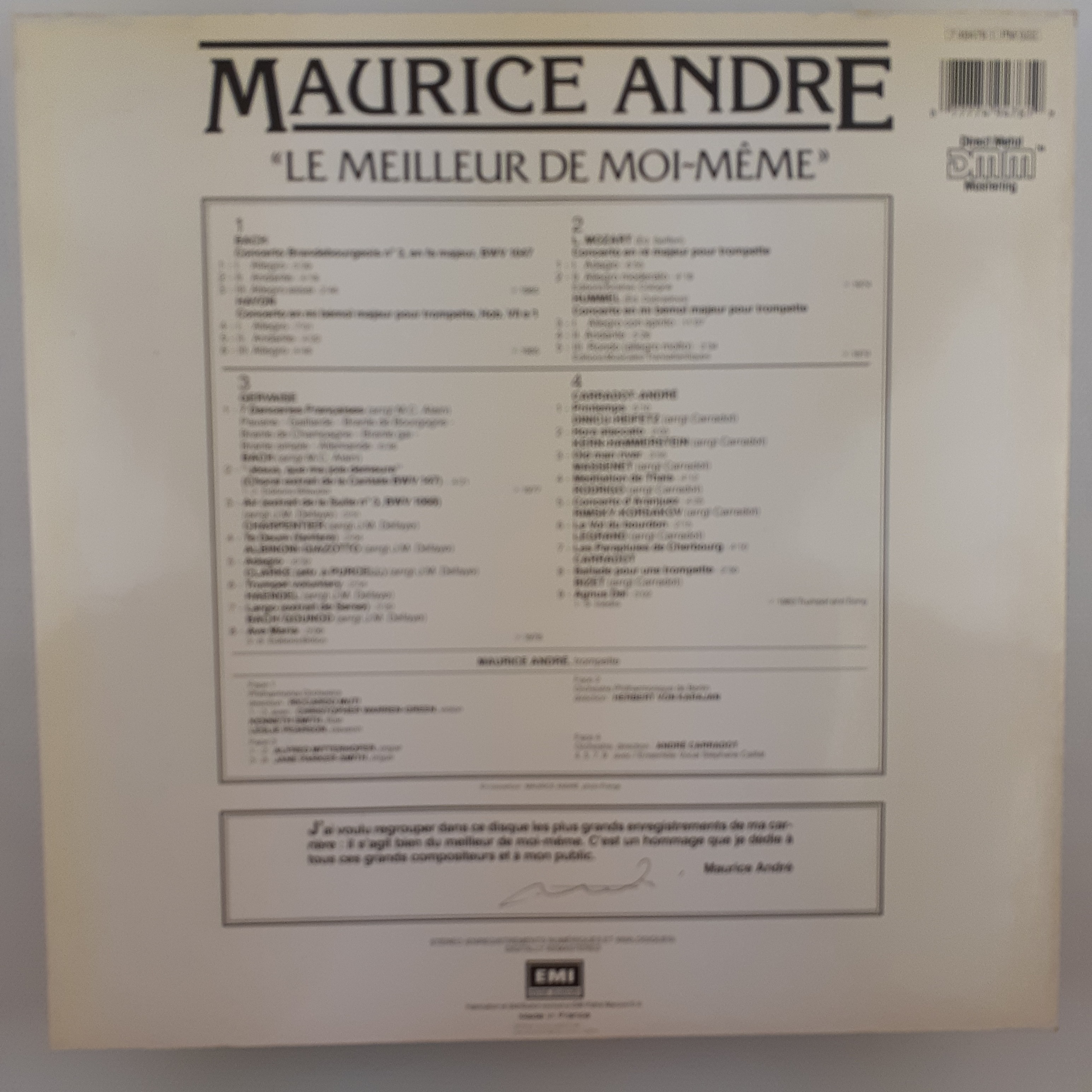 Maurice André - "Le Meilleur De Moi-Même" Très bon état - Vue 6 - 