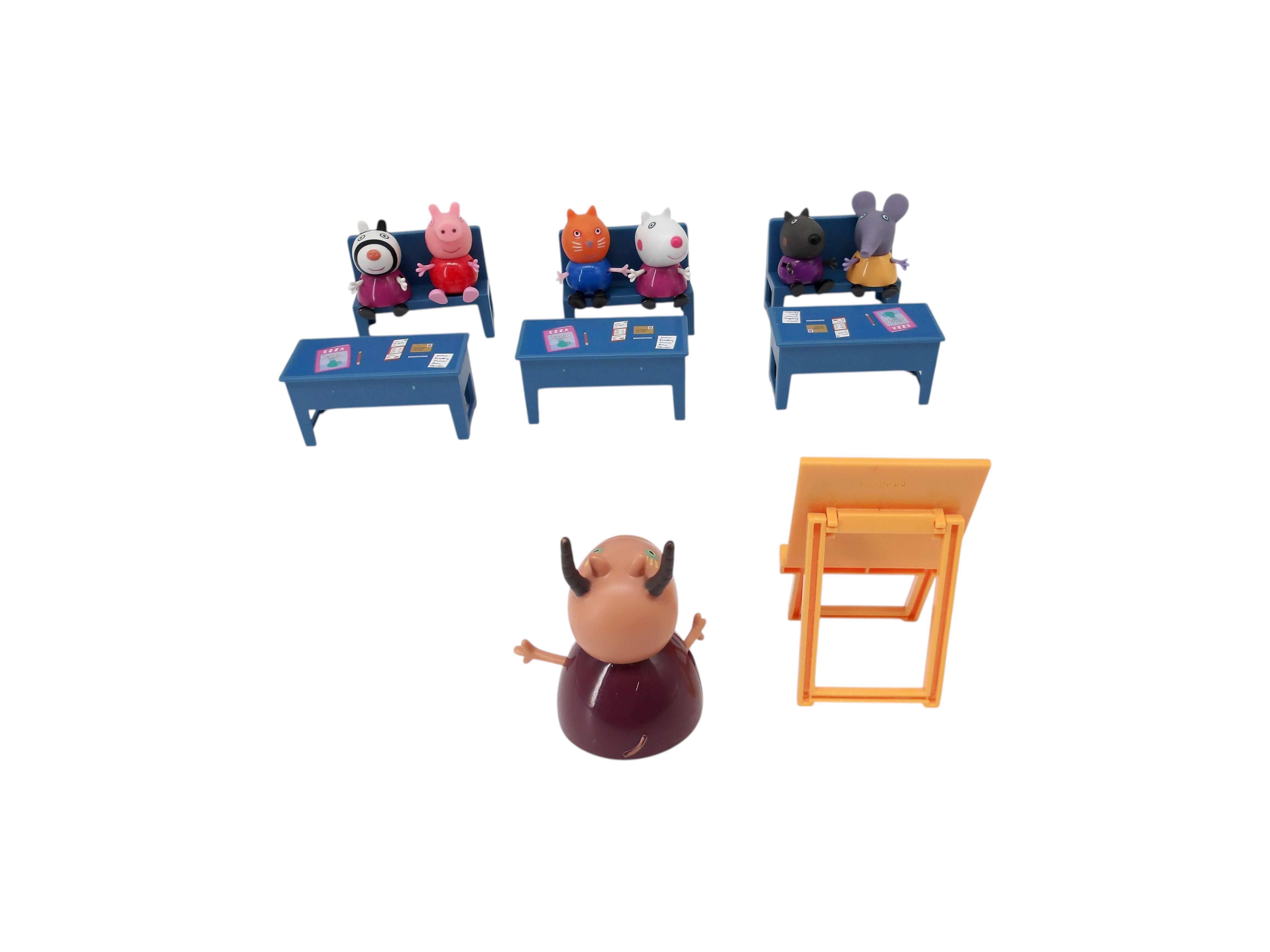 Figurines - Peppa Pig en classe - x7 Très bon état - Vue 2 - 
